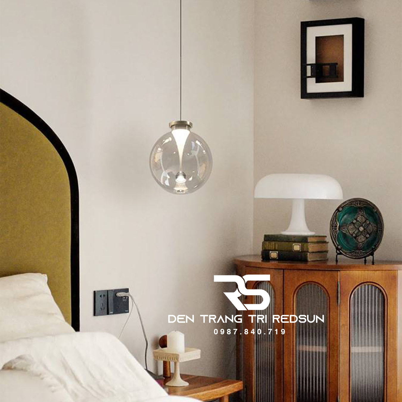 Đèn Thả Trần Phòng Ăn, Phòng Ngủ Phong Cách Bắc Âu Hiện Đại Cầu Thủy Tinh Hình Giọt Nước CDT-T070