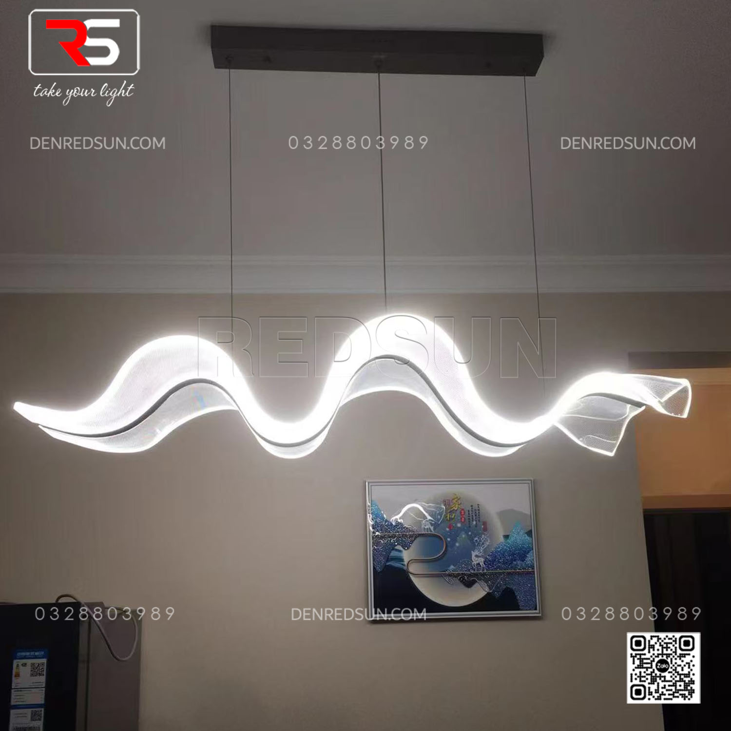 Đèn Thả Dải Lụa Cao Cấp Lắp Bàn Ăn, Bàn Đảo, Quầy Lễ Tân Phong Cách Bắc Âu Hiện Đại Chất Liệu Acrylic MK5890P-001-DZ-01-2.4