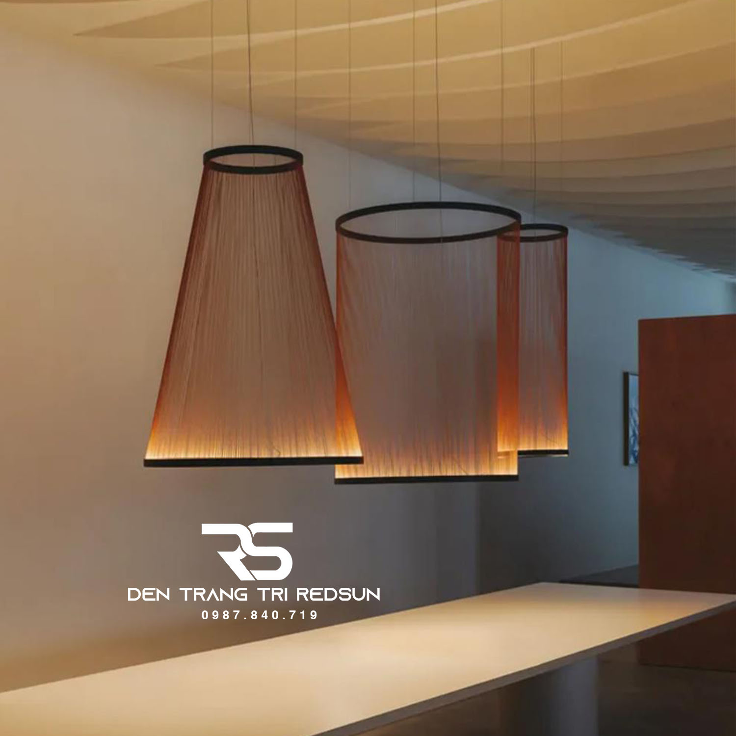 Đèn Lồng Thả Bắc Âu Hiện Đại Lắp Phòng Khách, Thông Tầng, Cầu Thang Dáng Hình Nón DC-T115 (Dáng A)