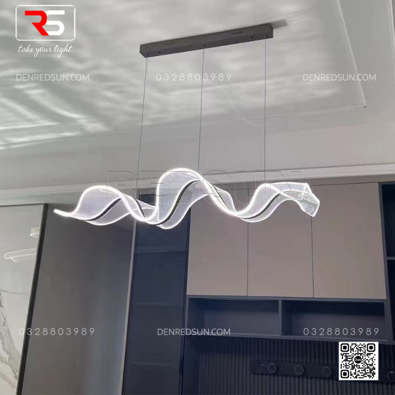 Đèn Thả Dải Lụa Cao Cấp Lắp Bàn Ăn, Bàn Đảo, Quầy Lễ Tân Phong Cách Bắc Âu Hiện Đại Chất Liệu Acrylic MK5890P-001-DZ-01-2.4