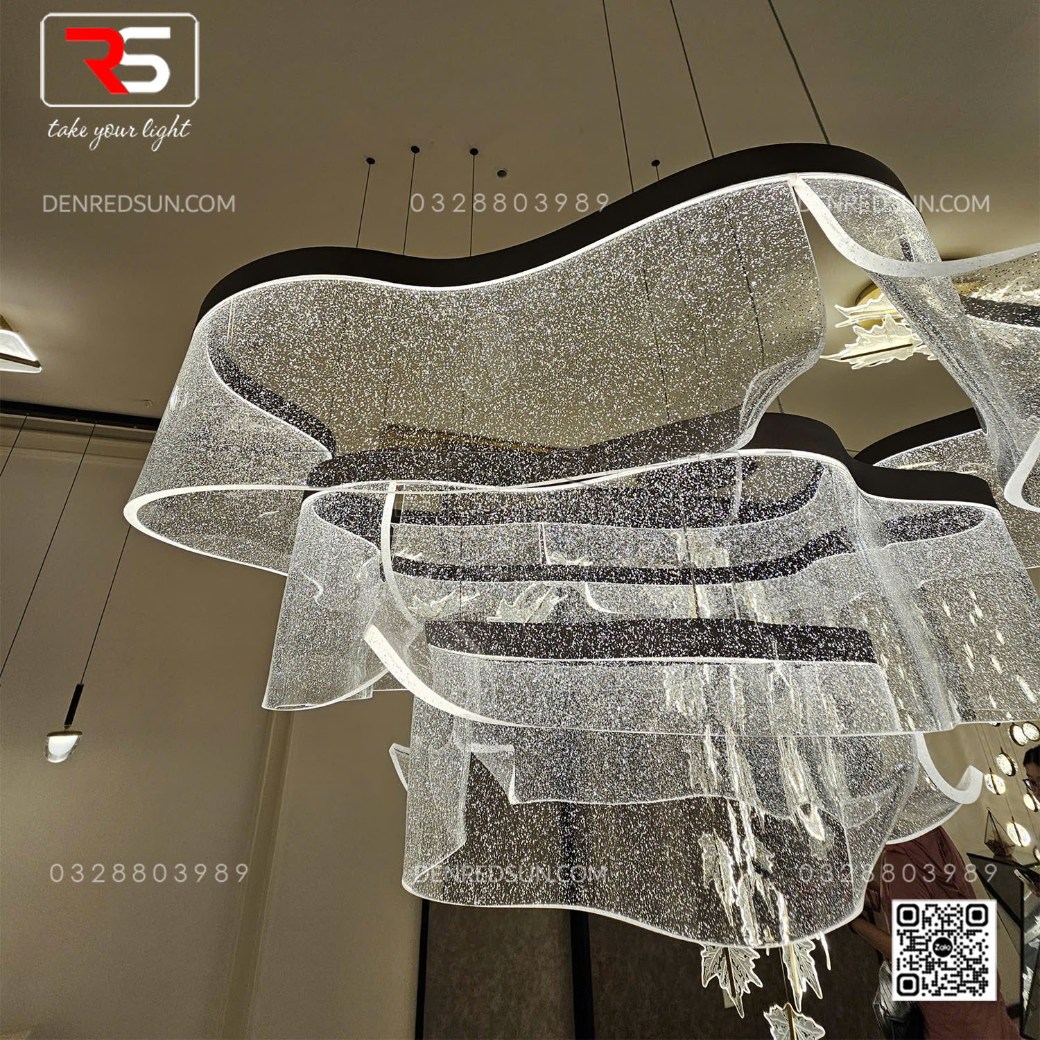 Đèn Thả Dải Lụa Dáng Xoắn Cao Cấp Lắp Phòng Khách, Phòng Ăn, Khách Sạn Phong Cách Bắc Âu Hiện Đại MA05988PB-002