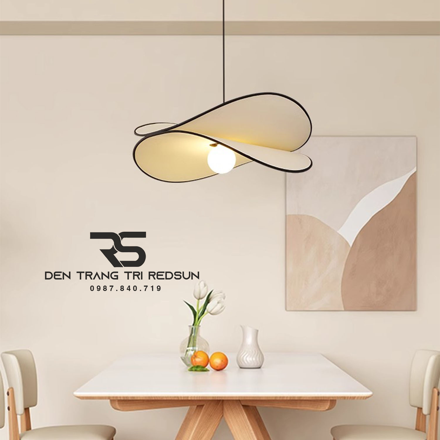 Đèn Thả Hiện Đại Phong Cách Nhật Bản Wabi-sabi Chất Liệu Vải CDT-T068