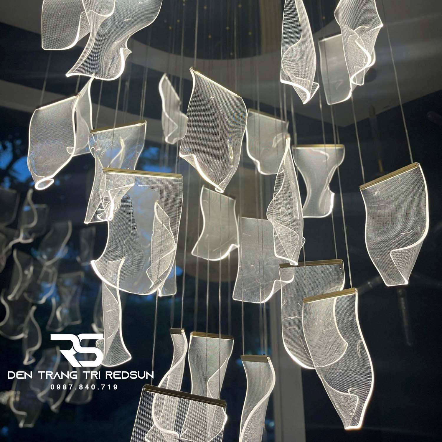 Đèn Chùm Hiện Đại Lắp Thông Tầng, Sảnh Khách Sạn Thác Nước Phong Cách Bắc Âu MA05444C-028-2.4G