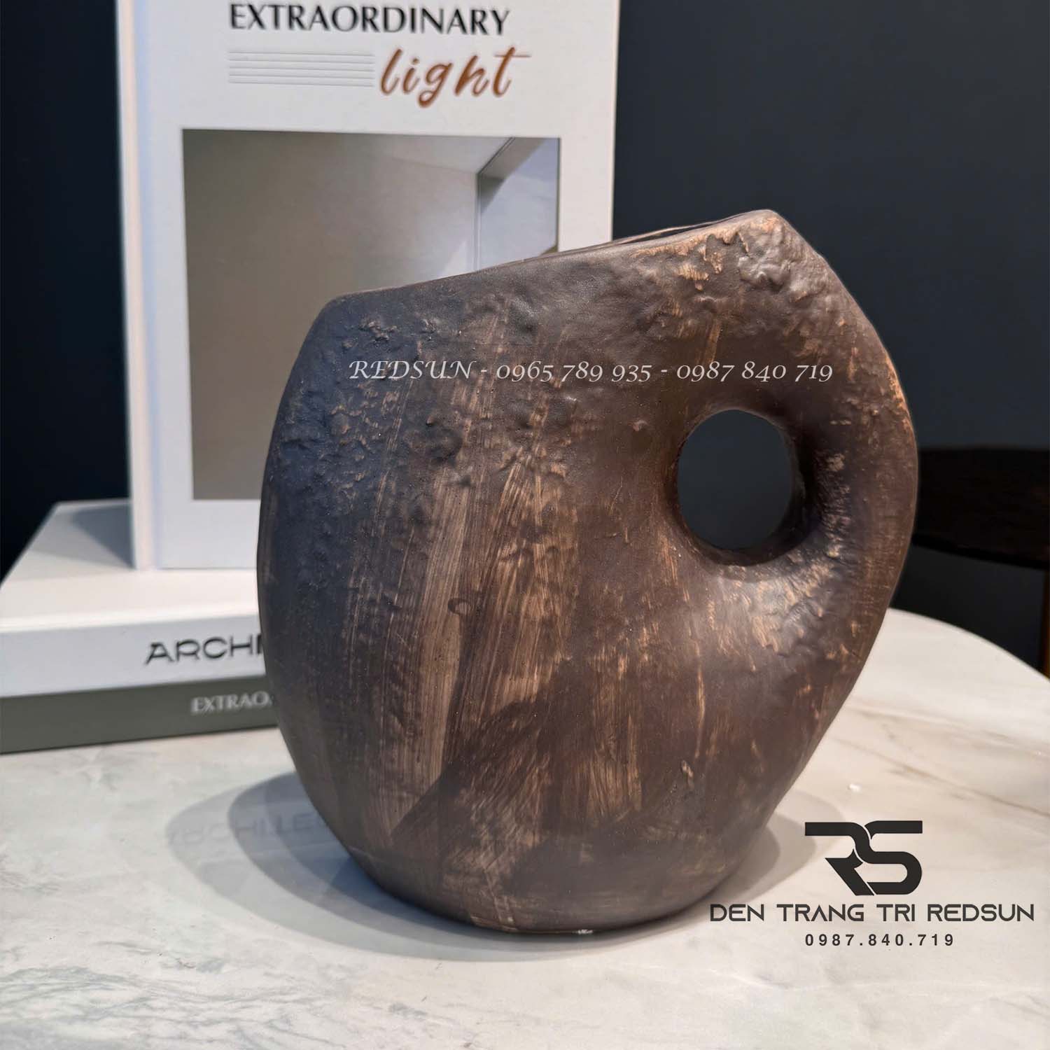 Bình Hoa Nghệ Thuật Trang Trí Phòng Khách, Phòng Ăn, Quán Cà Phê Phong Cách Nhật Bản Wabi-sabi DDC-030