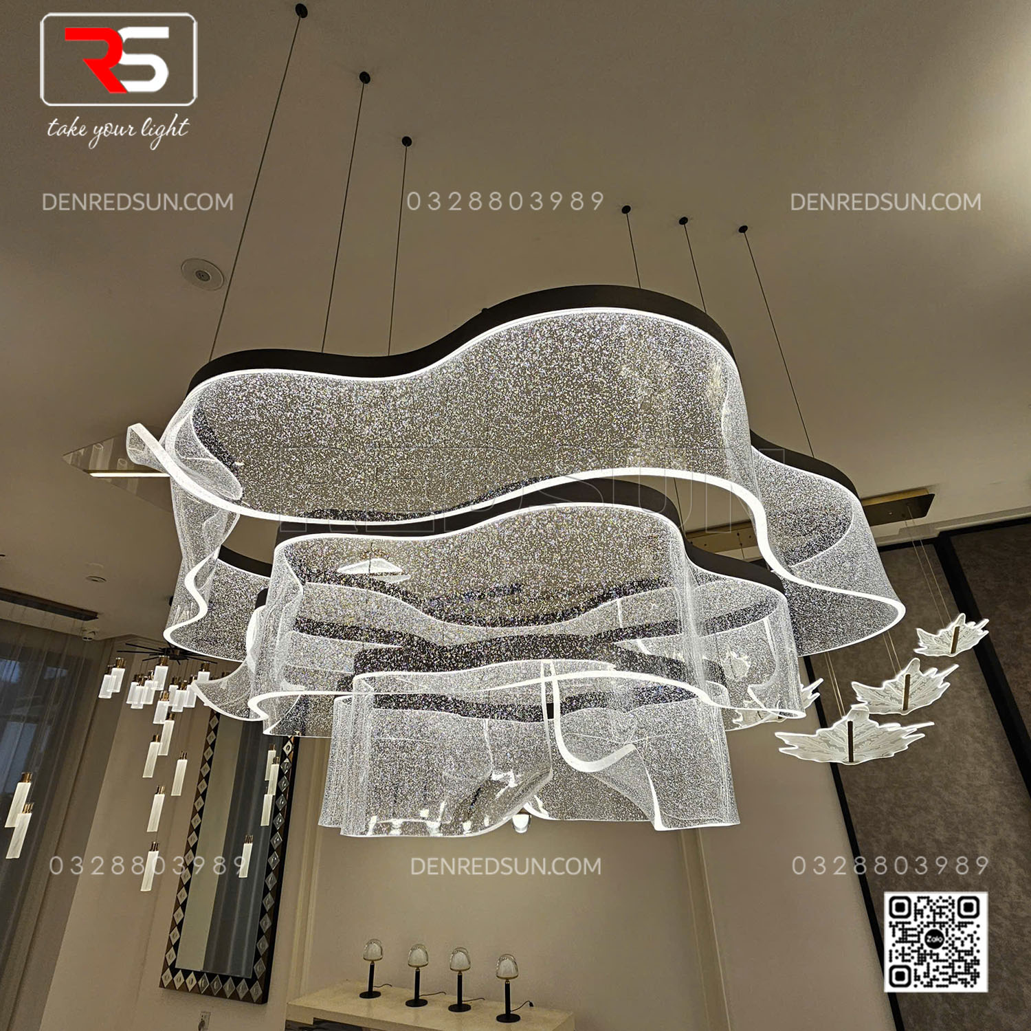 Đèn Thả Dải Lụa Dáng Xoắn Cao Cấp Lắp Phòng Khách, Phòng Ăn, Khách Sạn Phong Cách Bắc Âu Hiện Đại MA05988PB-002