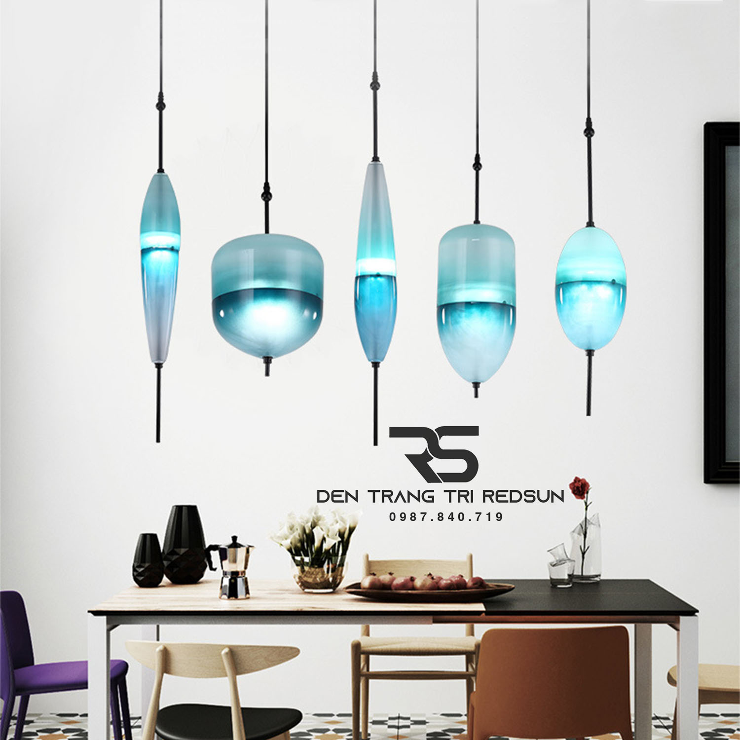 Đèn Thả Phòng Khách, Phòng Ngủ, Bàn Ăn Phong Cách Bắc Âu Hiện Đại Chao Thủy Tinh CDT-T073