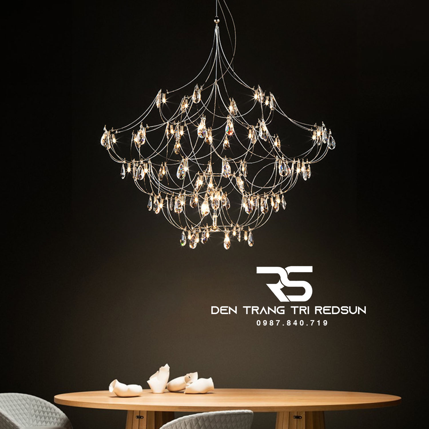 Đèn Chùm Mạng Nhện Lắp Phòng Khách, Phòng Ăn, Biệt Thự Phong Cách Hiện Đại DC-T121