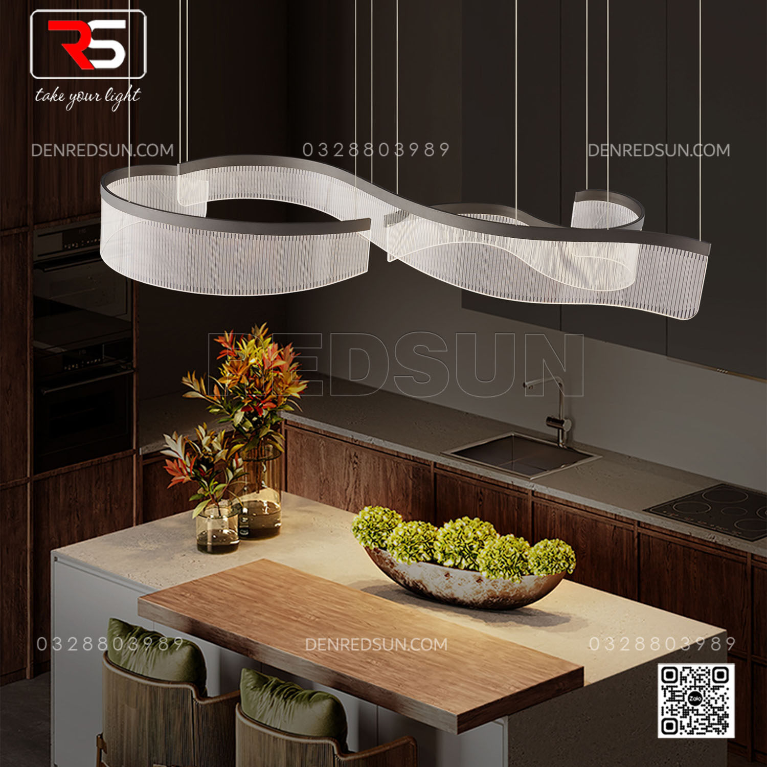 Đèn Thả Dải Lụa Cao Cấp Lắp Phòng Khách, Phòng Ăn, Sảnh Khách Sạn Phong Cách Bắc Âu Hiện Đại MA05807PB-001-DZ4