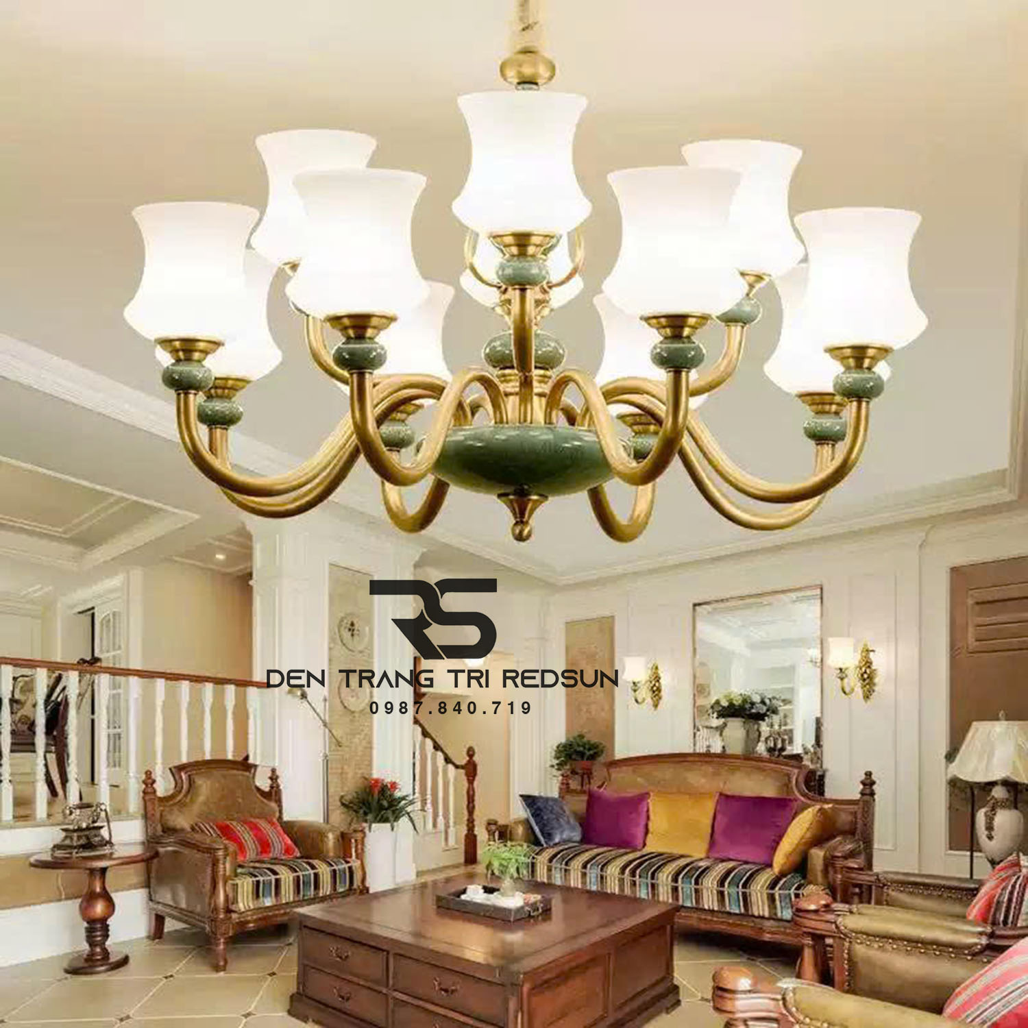 Đèn Chùm Phòng Khách Phong Cách Indochine IDC-C1689
