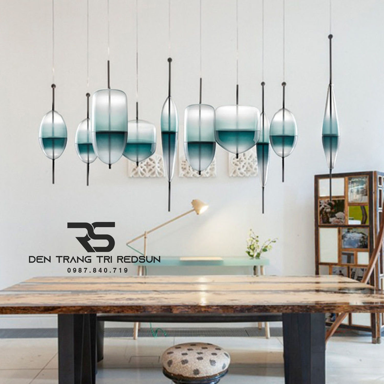 Đèn Thả Phòng Khách, Phòng Ngủ, Bàn Ăn Phong Cách Bắc Âu Hiện Đại Chao Thủy Tinh CDT-T073