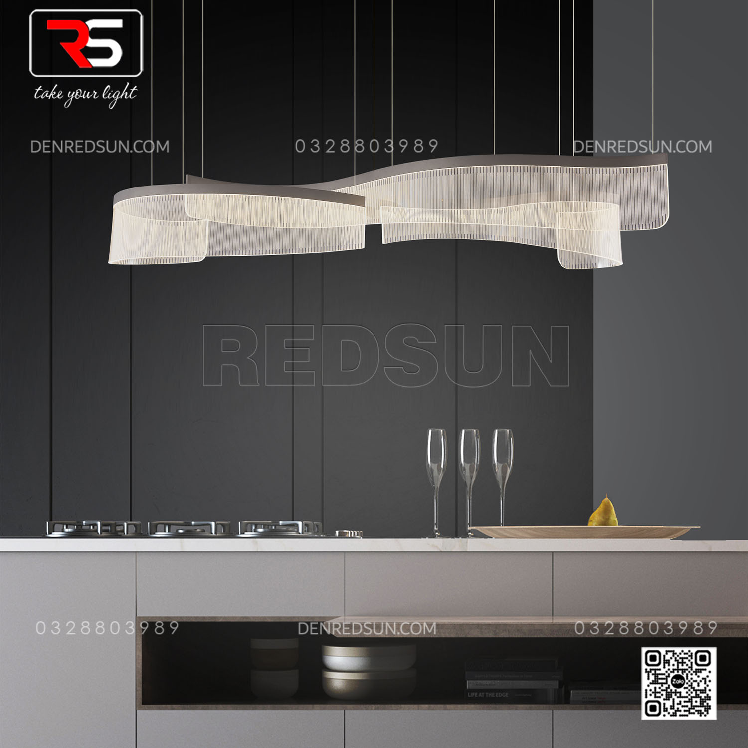 Đèn Thả Dải Lụa Cao Cấp Lắp Phòng Khách, Phòng Ăn, Sảnh Khách Sạn Phong Cách Bắc Âu Hiện Đại MA05807PB-001-DZ4