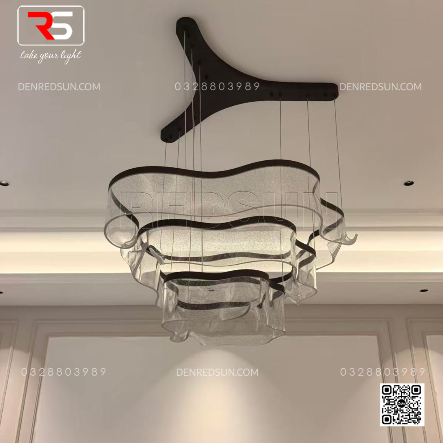 Đèn Thả Dải Lụa Dáng Xoắn Cao Cấp Lắp Phòng Khách, Phòng Ăn, Khách Sạn Phong Cách Bắc Âu Hiện Đại MA05988PB-002