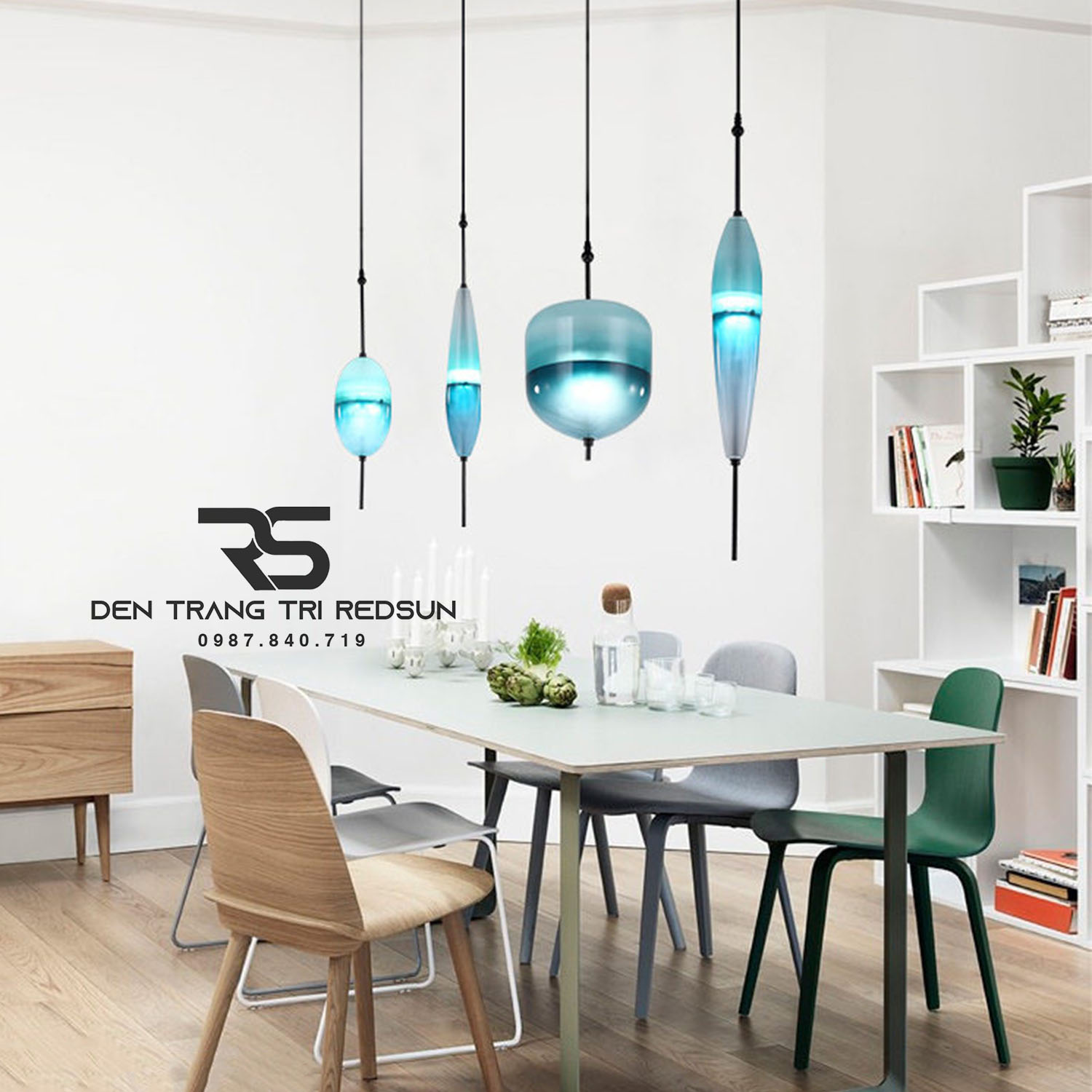 Đèn Thả Phòng Khách, Phòng Ngủ, Bàn Ăn Phong Cách Bắc Âu Hiện Đại Chao Thủy Tinh CDT-T073