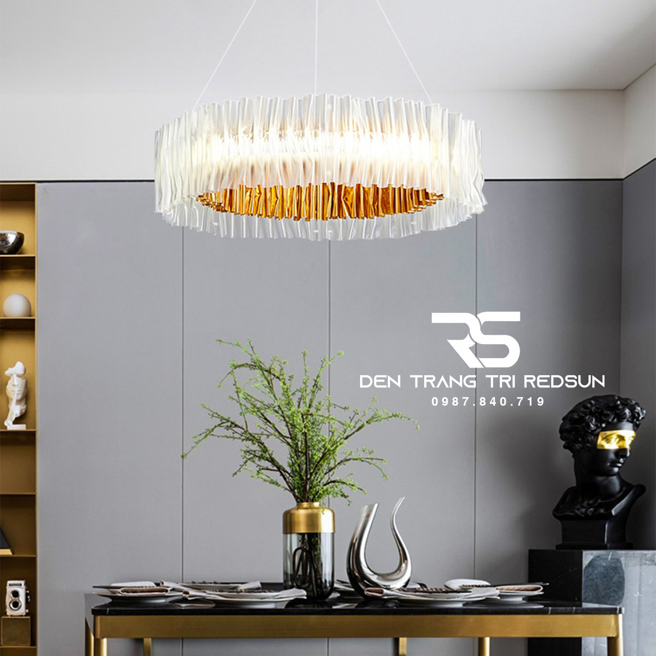 Đèn Chùm Phòng Khách Hiện Đại Phong Cách Bắc Âu Chất Liệu Acrylic DC-L046