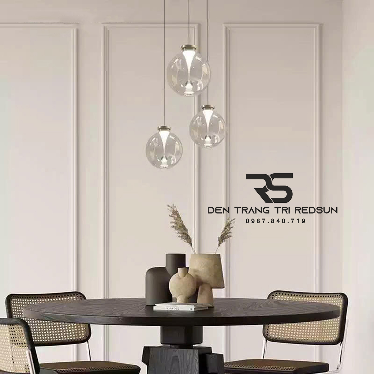 Đèn Thả Trần Phòng Ăn, Phòng Ngủ Phong Cách Bắc Âu Hiện Đại Cầu Thủy Tinh Hình Giọt Nước CDT-T070