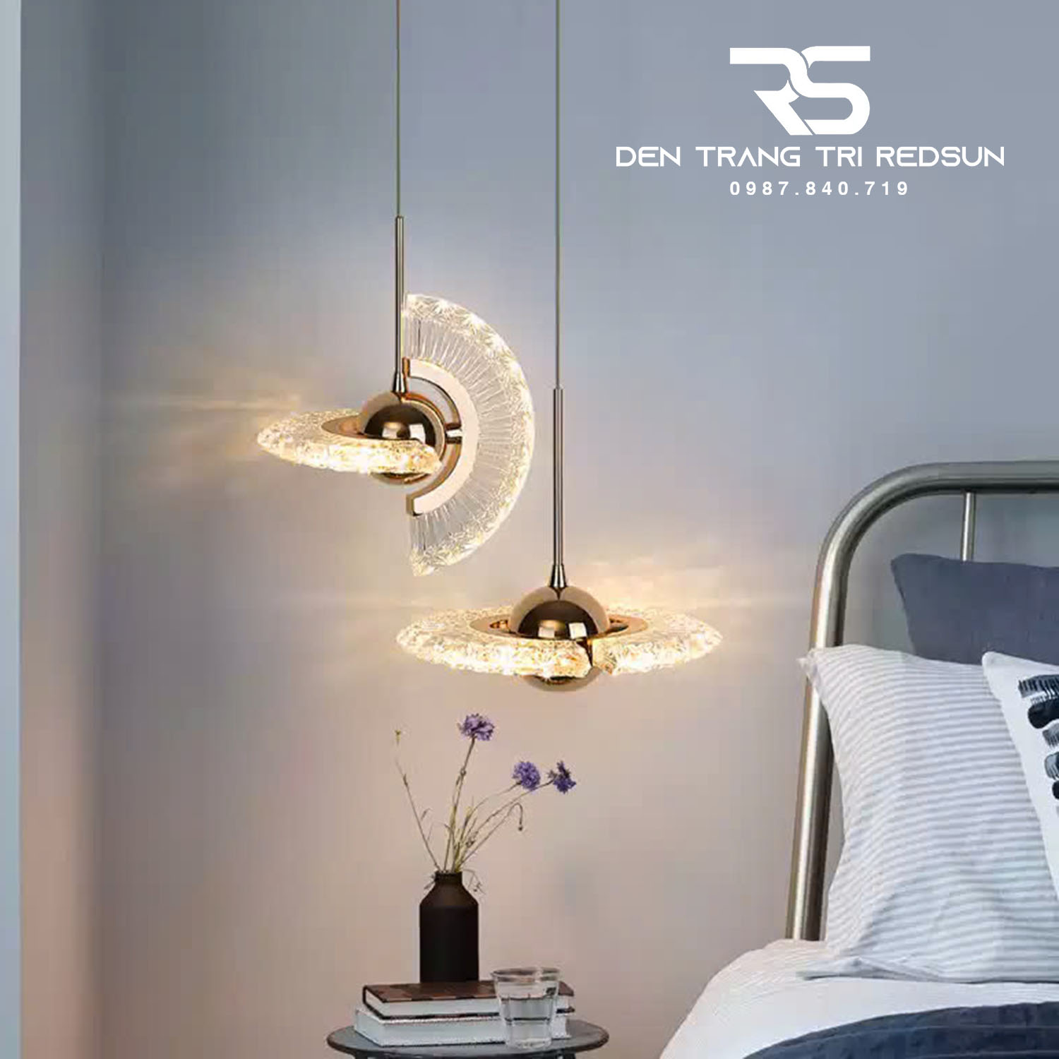 Đèn Thả Trần Hiện Đại Lắp Thông Tầng Cầu Thang, Phòng Khách, Bàn Ăn Chất Liệu Acrylic HTK072