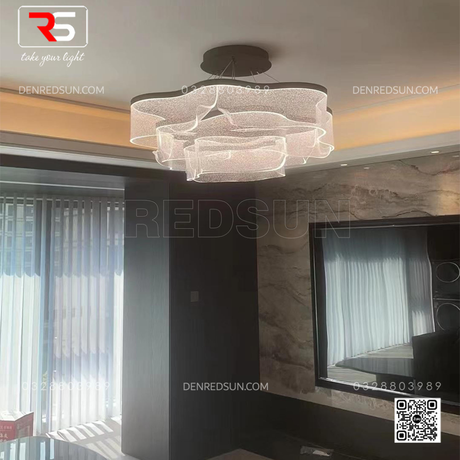 Đèn Thả Dải Lụa Dáng Xoắn Cao Cấp Lắp Phòng Khách, Phòng Ăn, Khách Sạn Phong Cách Bắc Âu Hiện Đại MA05988PB-002