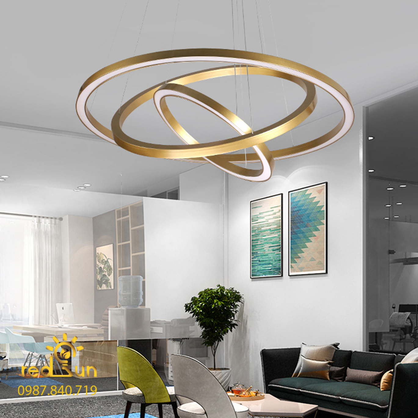 Đèn thả nhiều vòng hiện đại G8 - 3 vòng