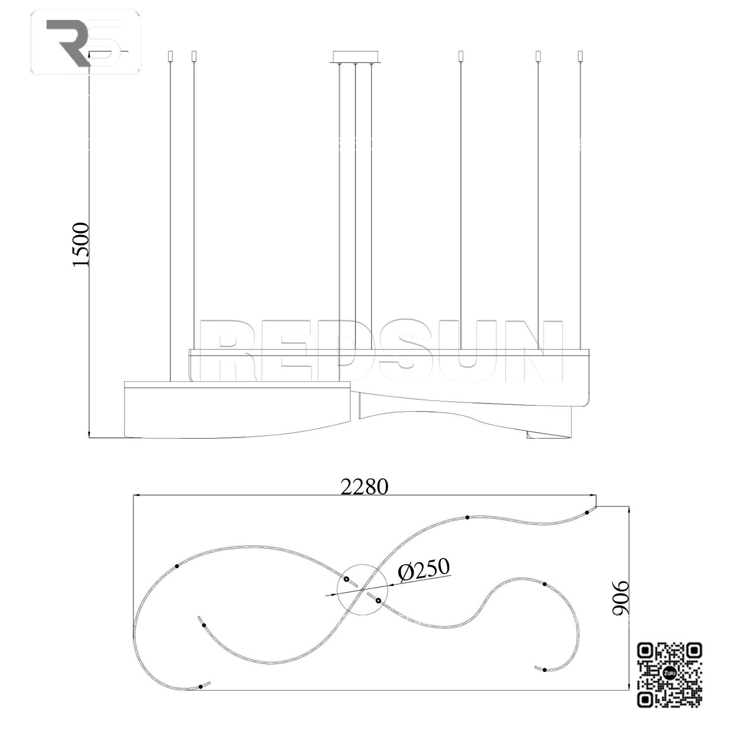 Đèn Thả Dải Lụa Cao Cấp Lắp Phòng Khách, Phòng Ăn, Sảnh Khách Sạn Phong Cách Bắc Âu Hiện Đại MA05807PB-001-DZ4