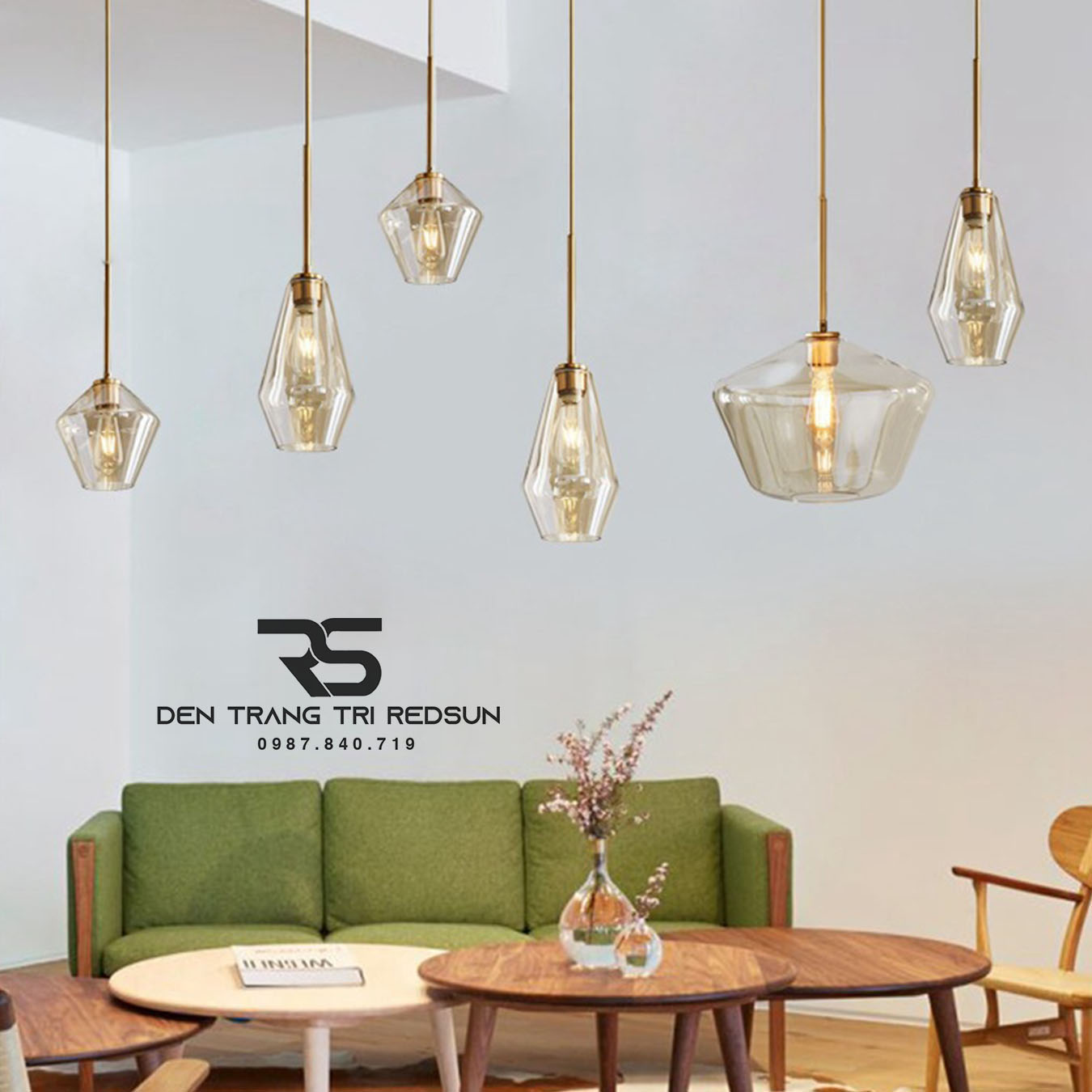 Đèn Thả Phòng Khách, Phòng Ngủ, Bàn Ăn Phong Cách Bắc Âu Hiện Đại Chao Thủy Tinh CDT-T072