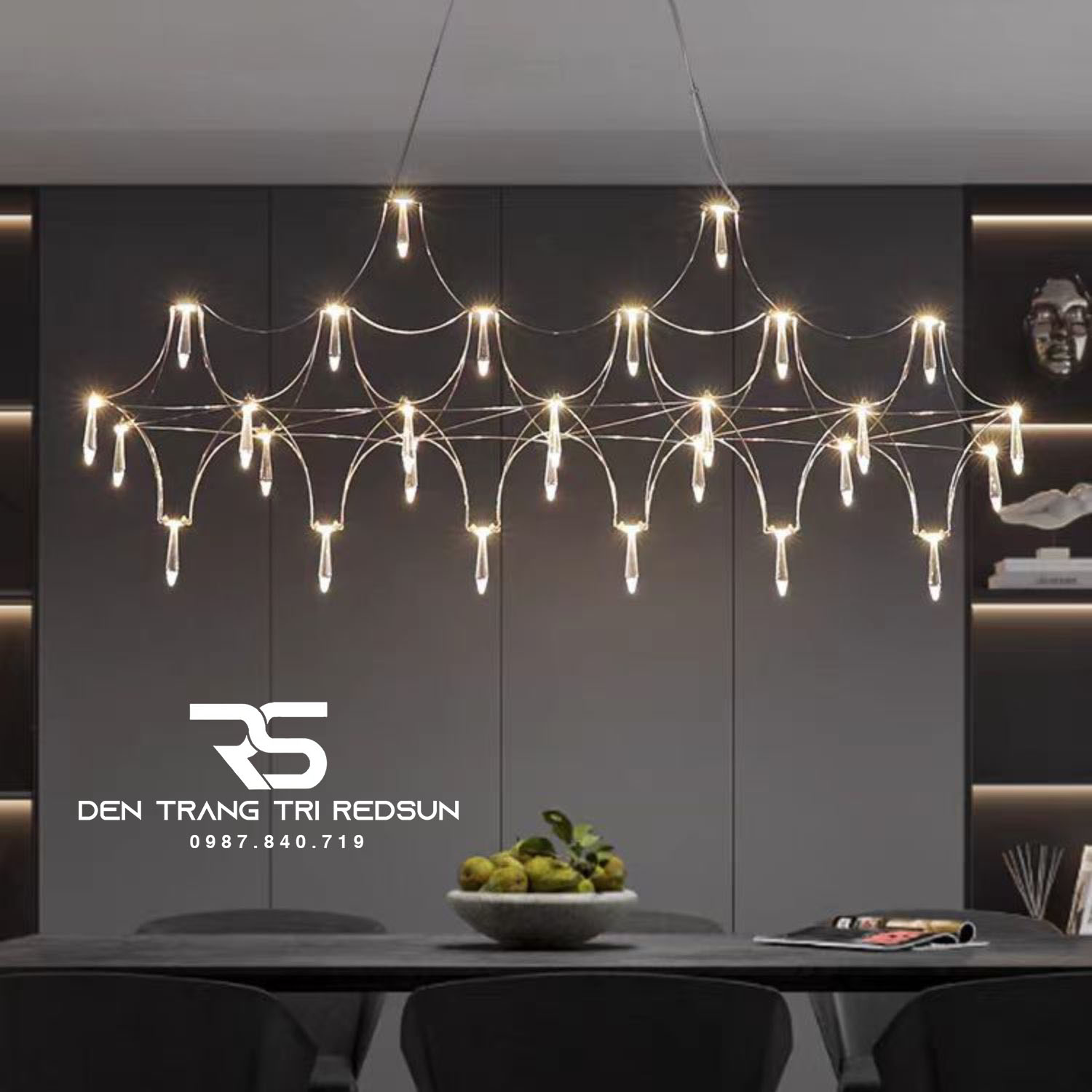 Đèn Chùm Mạng Nhện Lắp Bàn Ăn, Bàn Đảo, Quầy Lễ Tân Phong Cách Hiện Đại DC-T123
