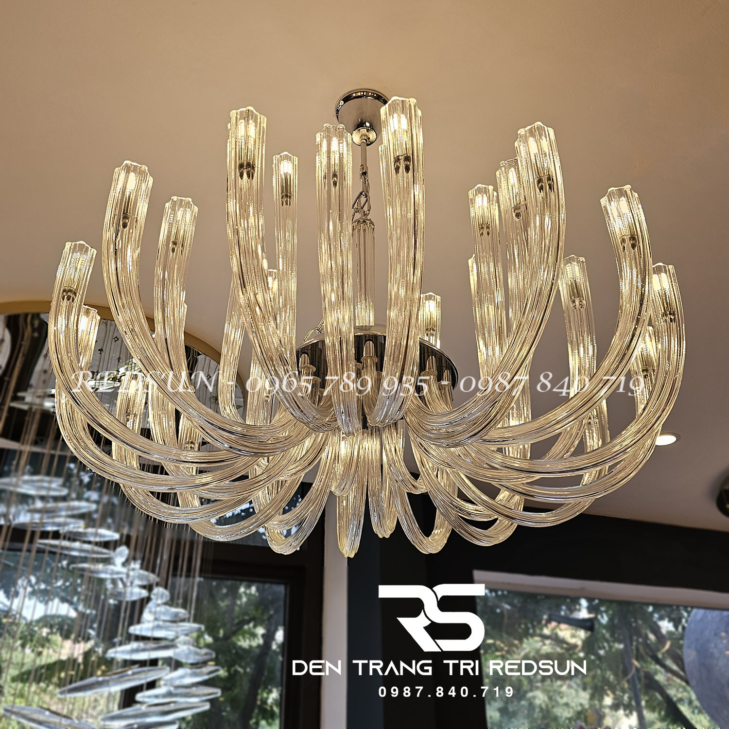 Đèn Chùm Trang Trí Phòng Khách, Sảnh Chờ, Phòng Ăn, Phòng Ngủ Ống Thủy Tinh Phong Cách Bắc Âu DCP-001