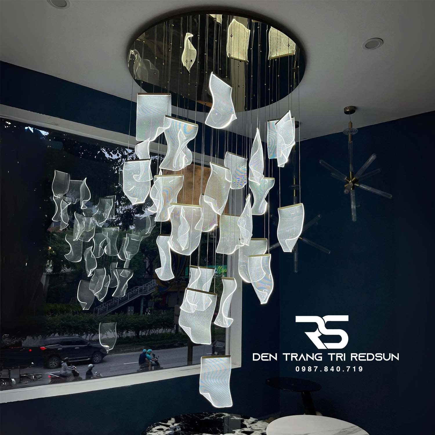 Đèn Chùm Hiện Đại Lắp Thông Tầng, Sảnh Khách Sạn Thác Nước Phong Cách Bắc Âu MA05444C-028-2.4G