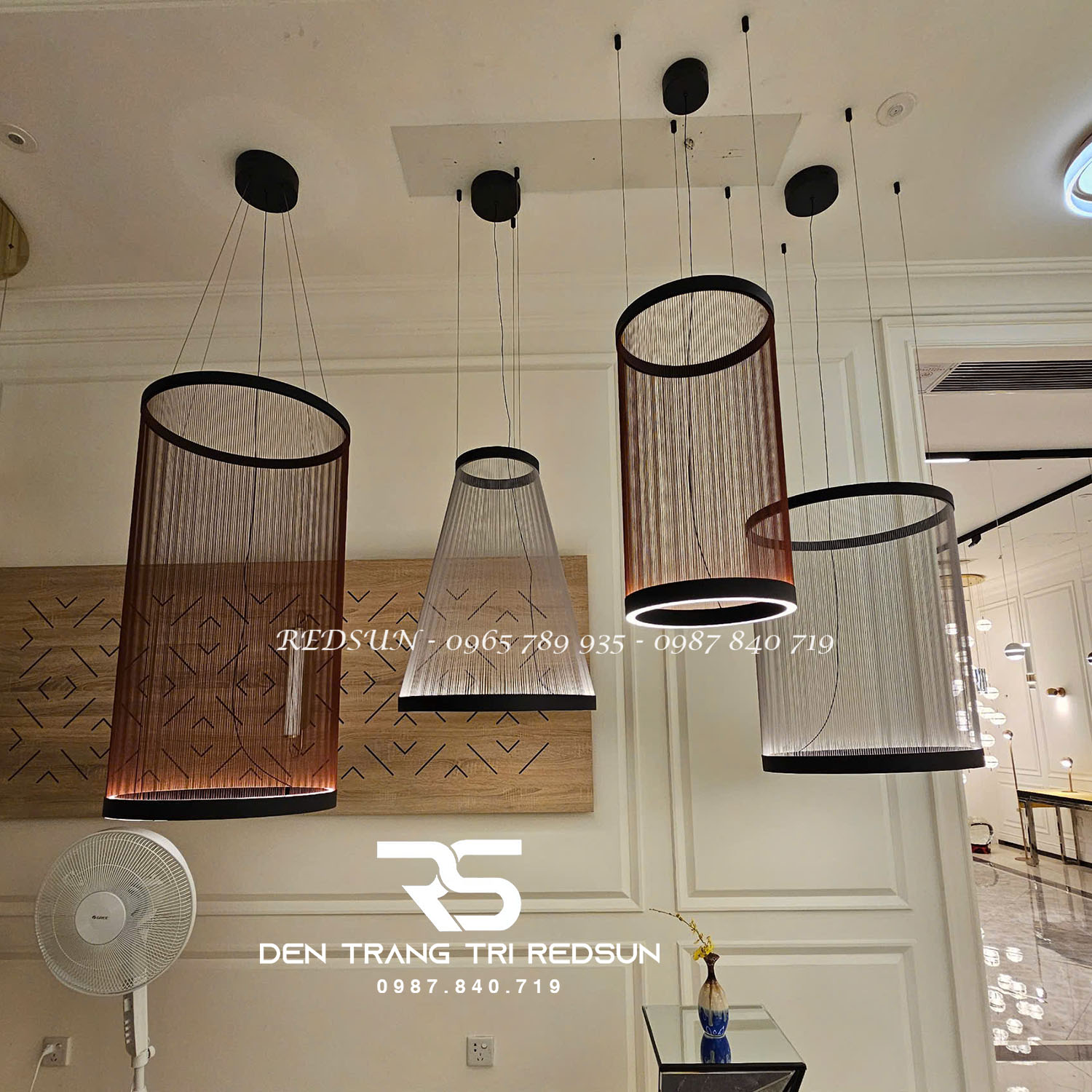 Đèn Lồng Thả Bắc Âu Hiện Đại Lắp Phòng Khách, Thông Tầng, Cầu Thang Dáng Hình Nón DC-T115 (Dáng A)