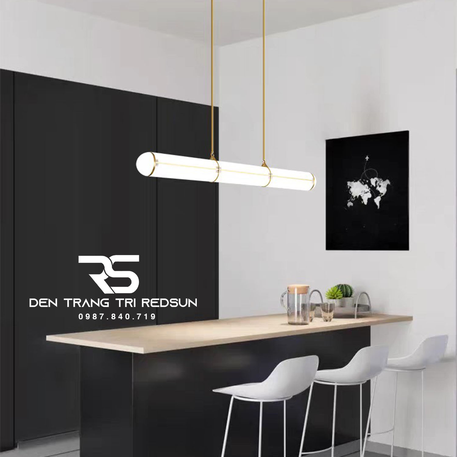 Đèn Thả Bàn Ăn, Bàn Đảo Hiện Đại Hình Ống Phong Cách Italia DC-T119