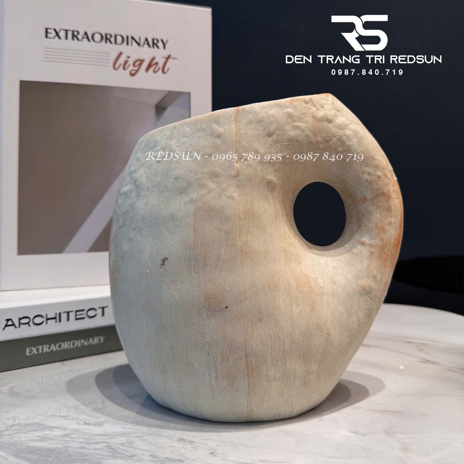Bình Hoa Nghệ Thuật Trang Trí Phòng Khách, Phòng Ăn, Quán Cà Phê Phong Cách Nhật Bản Wabi-sabi DDC-030