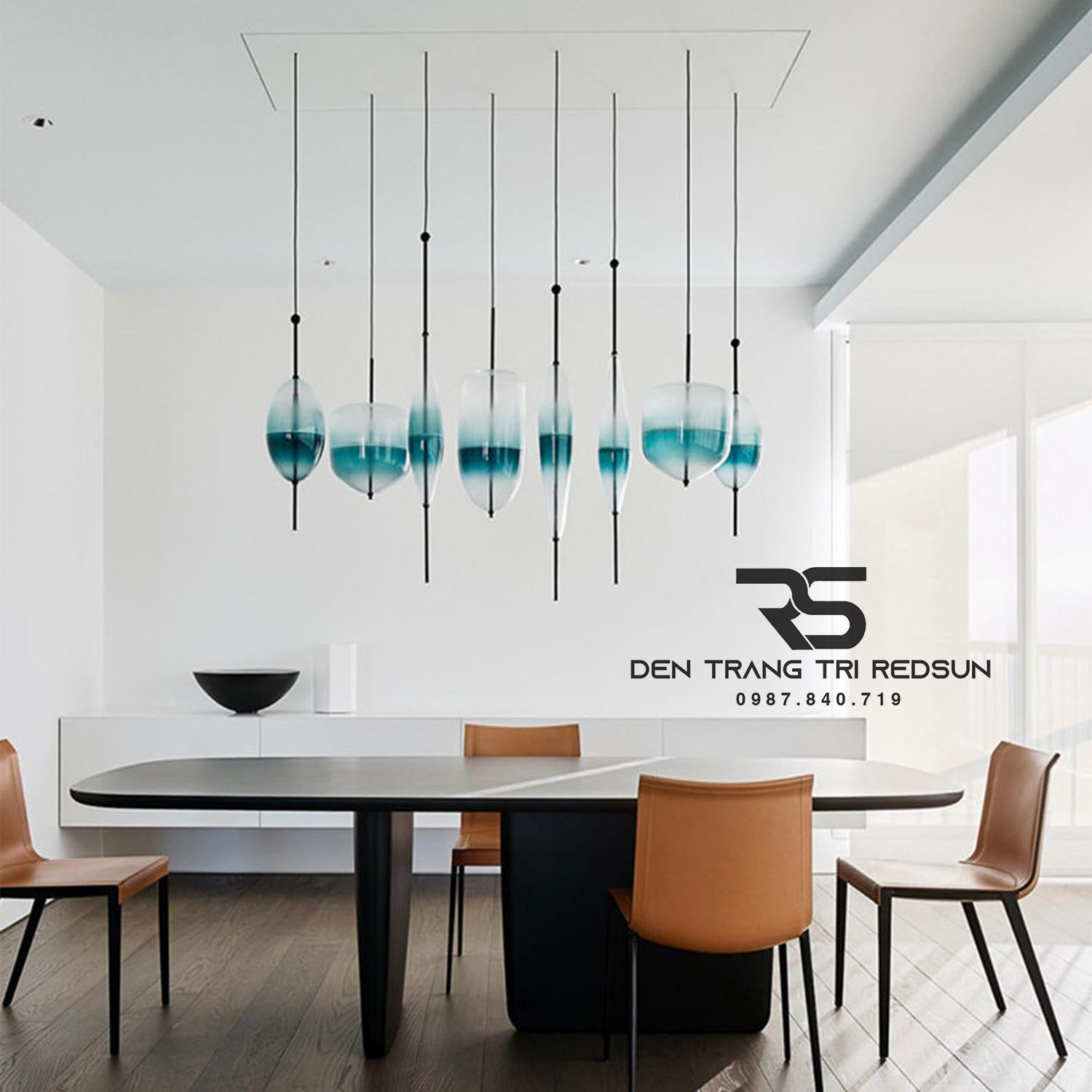 Đèn Thả Phòng Khách, Phòng Ngủ, Bàn Ăn Phong Cách Bắc Âu Hiện Đại Chao Thủy Tinh CDT-T073