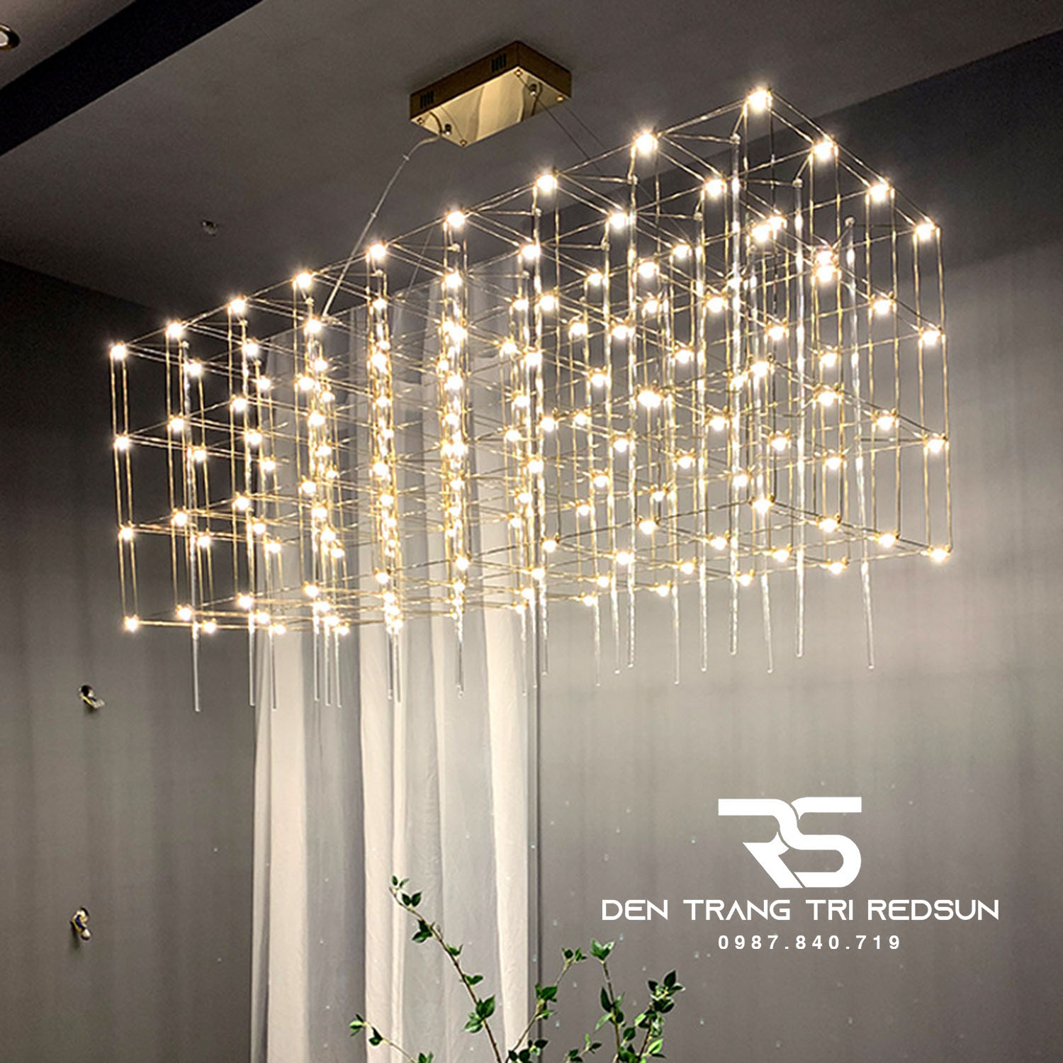 Đèn Chùm Lắp Thông Tầng, Sảnh Khách Sạn Phong Cách Bắc Âu Hiện Đại Bầu Trời Đầy Sao DC-T086