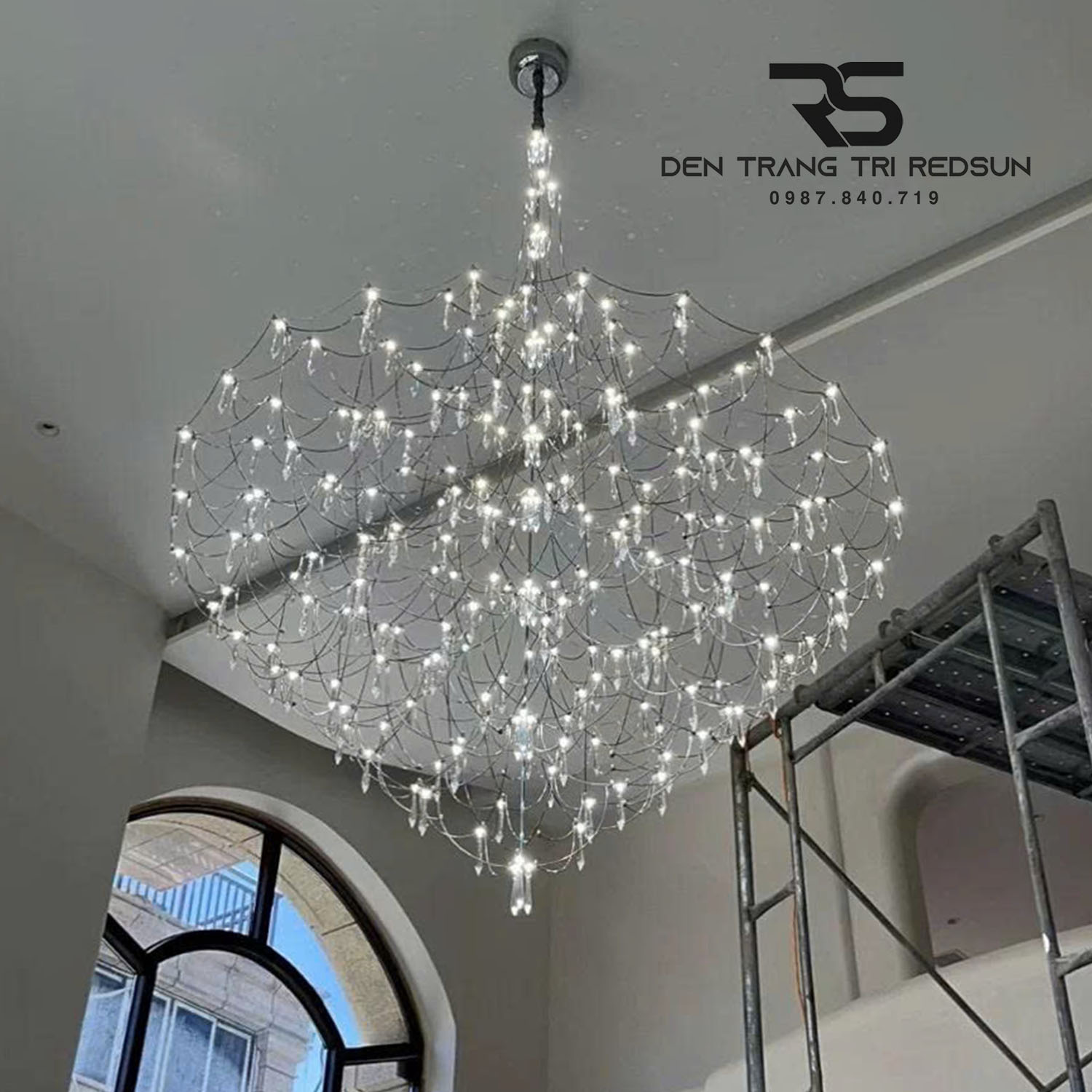 Đèn Chùm Mạng Nhện Lắp Thông Tầng Cầu Thang, Phòng Khách Biệt Thự, Sảnh Khách Sạn Phong Cách Hiện Đại DC-T122