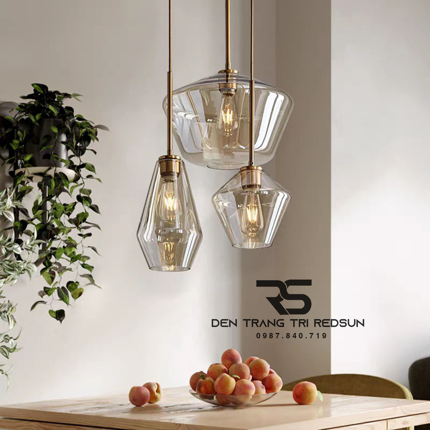 Đèn Thả Phòng Khách, Phòng Ngủ, Bàn Ăn Phong Cách Bắc Âu Hiện Đại Chao Thủy Tinh CDT-T072