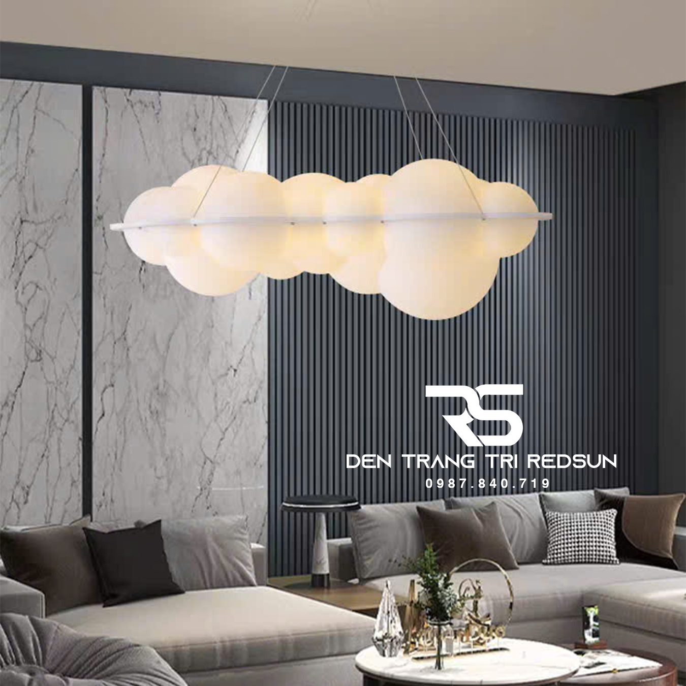 Đèn Chùm Đám Mây Phong Cách Bắc Âu Lắp Phòng Khách Hiện Đại DC-T114