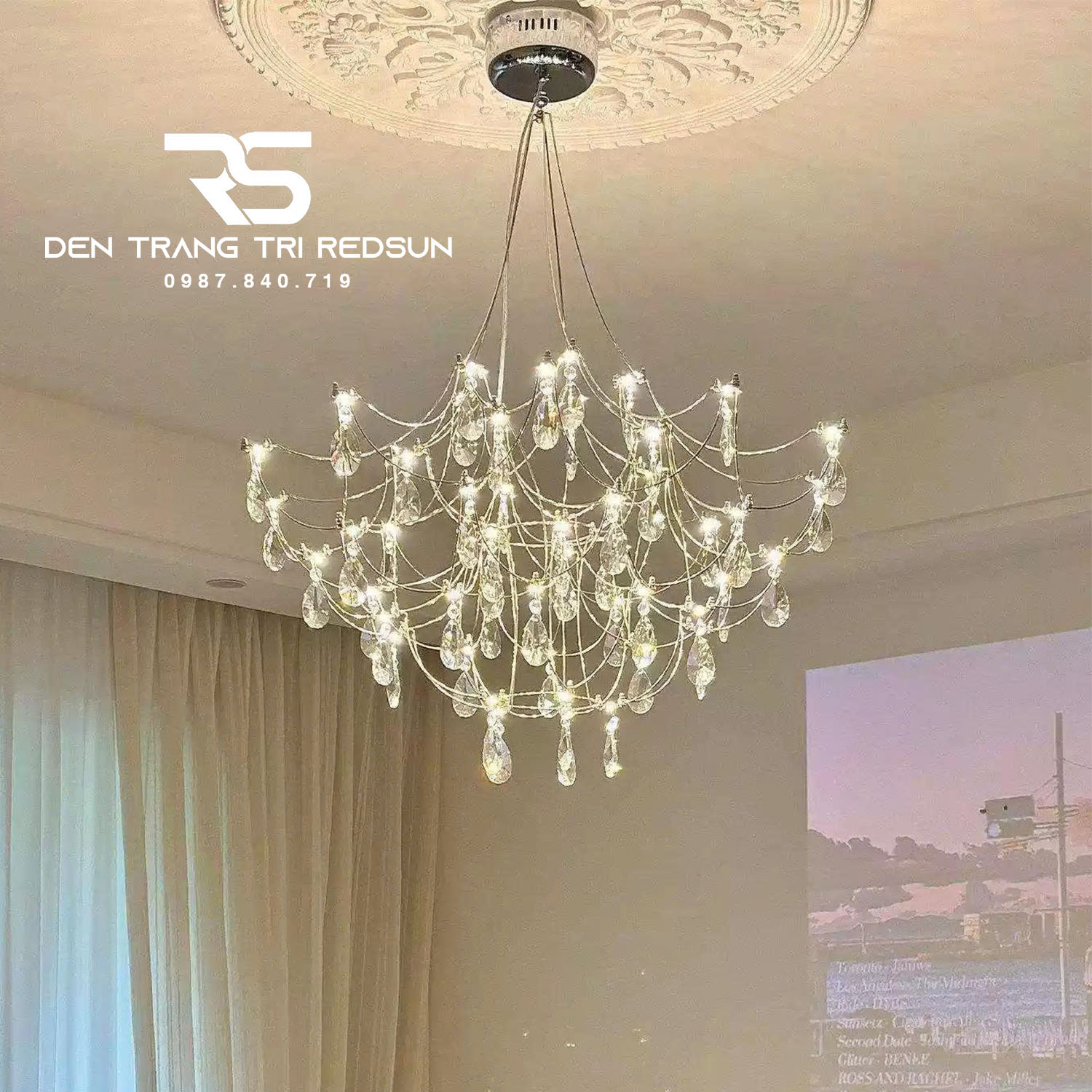 Đèn Chùm Mạng Nhện Lắp Phòng Khách, Phòng Ăn, Biệt Thự Phong Cách Hiện Đại DC-T121
