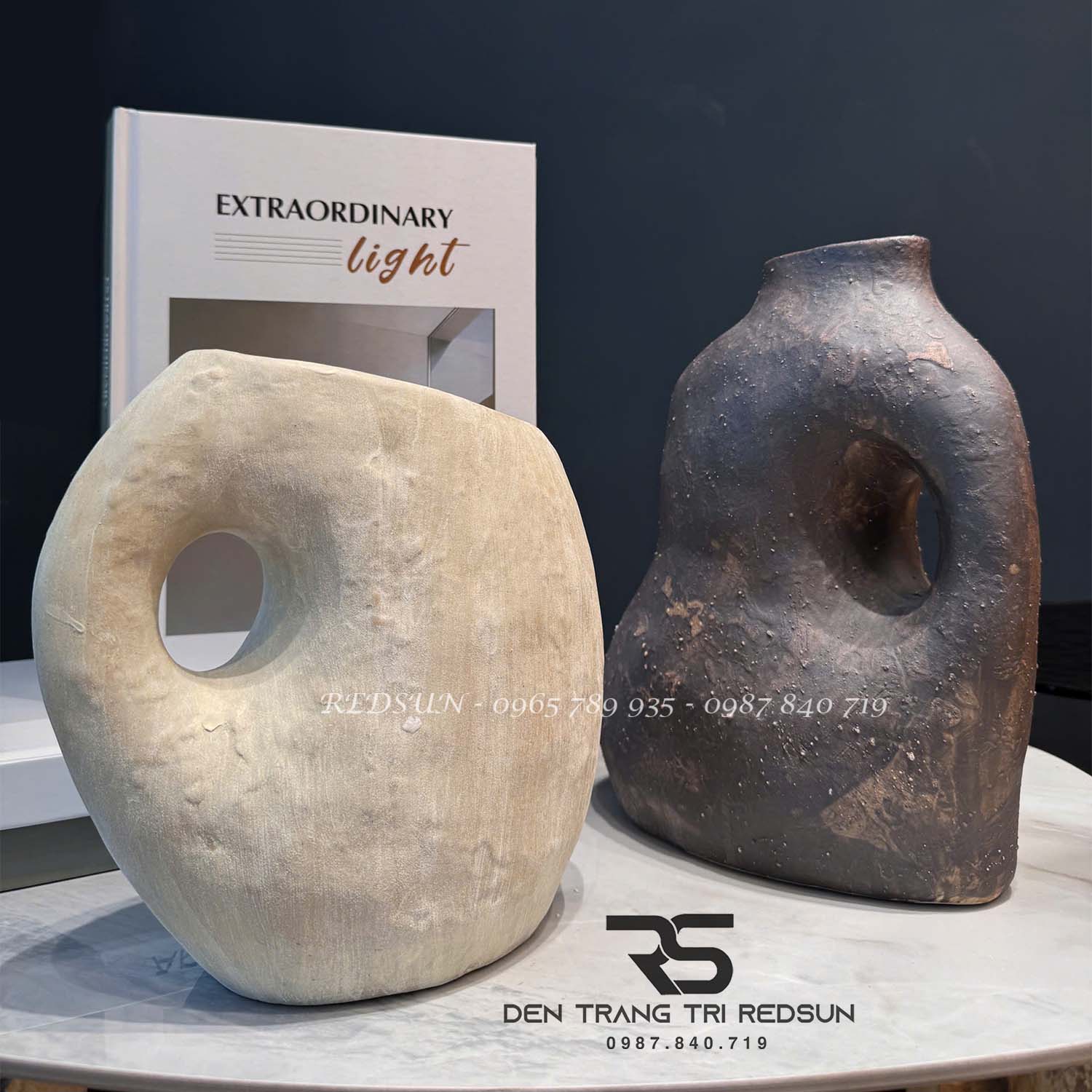 Bình Hoa Nghệ Thuật Trang Trí Phòng Khách, Phòng Ăn, Quán Cà Phê Phong Cách Nhật Bản Wabi-sabi DDC-030