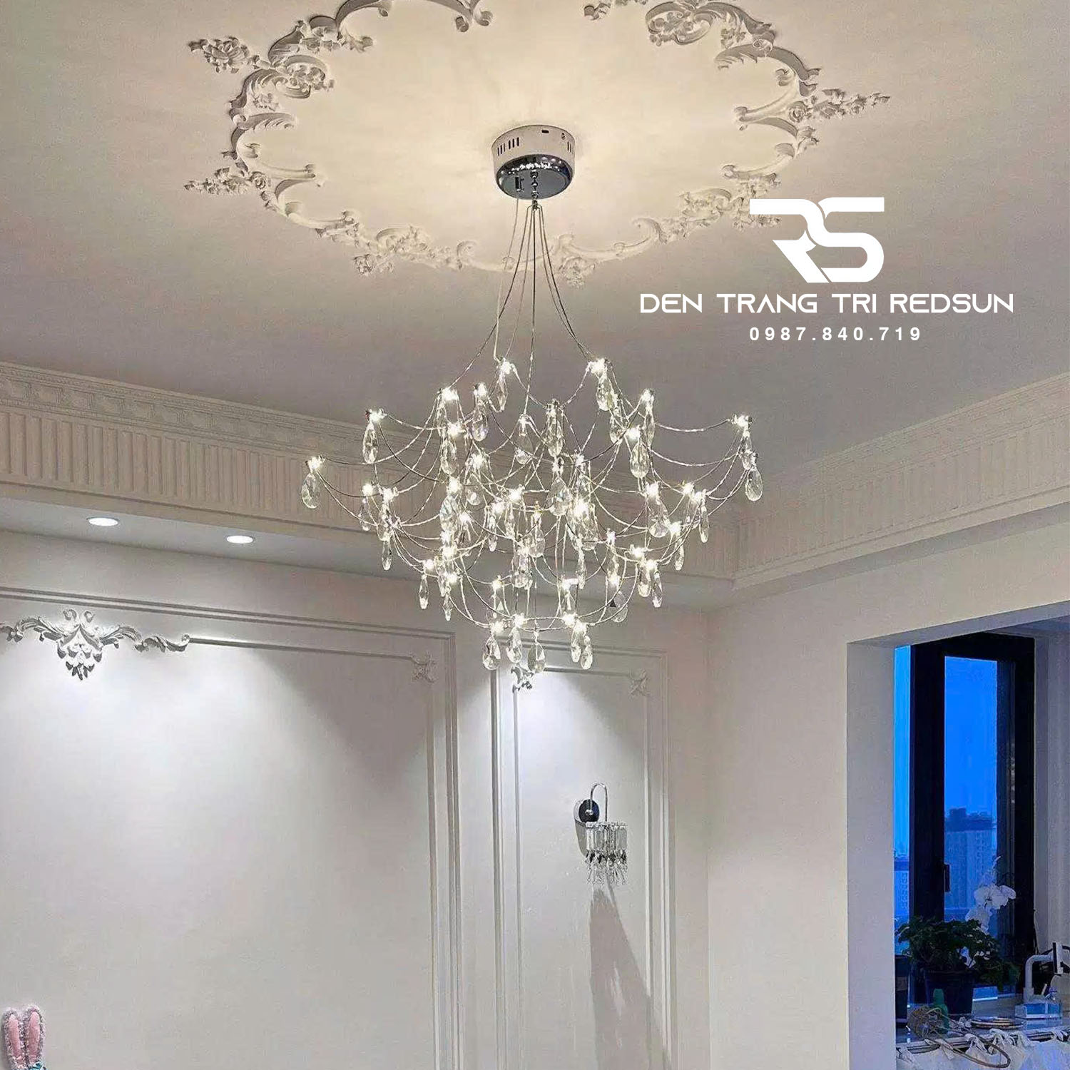 Đèn Chùm Mạng Nhện Lắp Phòng Khách, Phòng Ăn, Biệt Thự Phong Cách Hiện Đại DC-T121