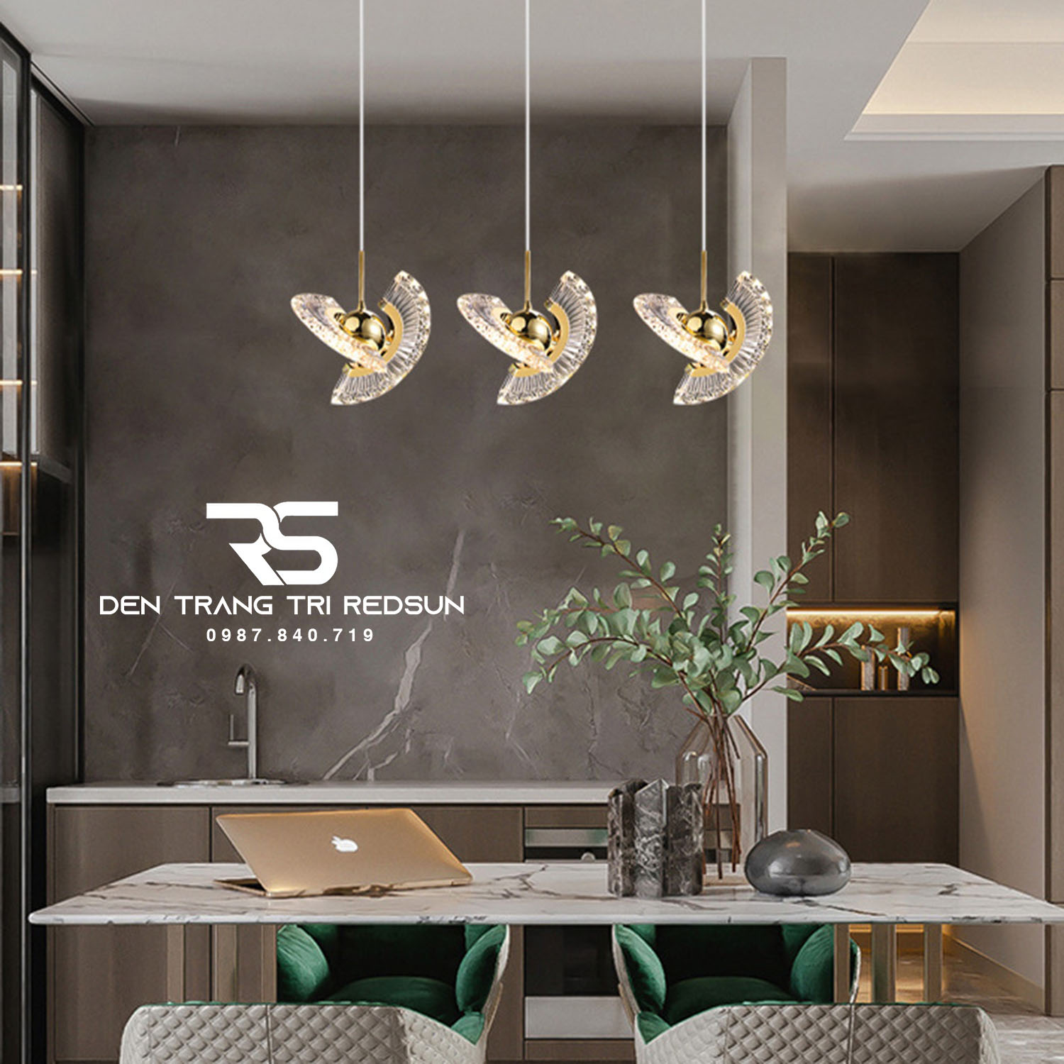 Đèn Thả Trần Hiện Đại Lắp Thông Tầng Cầu Thang, Phòng Khách, Bàn Ăn Chất Liệu Acrylic HTK072