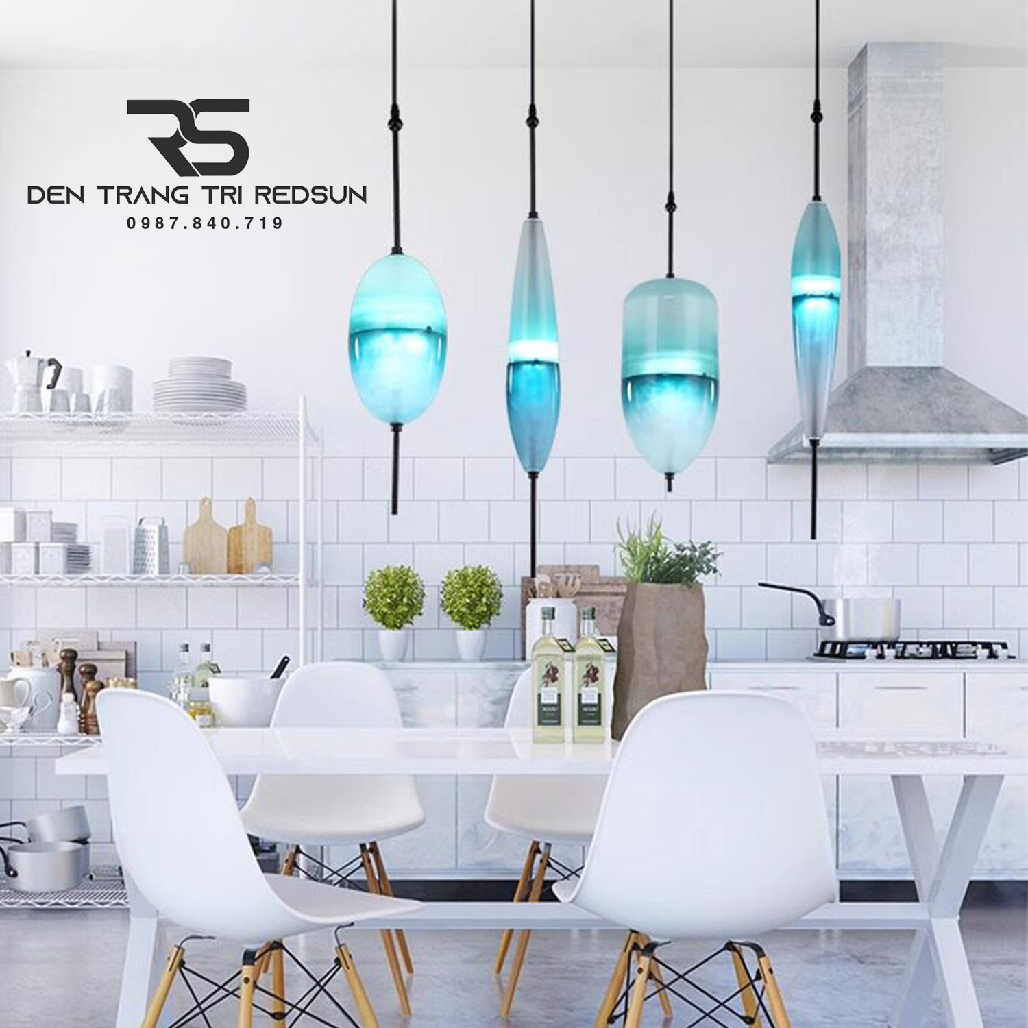 Đèn Thả Phòng Khách, Phòng Ngủ, Bàn Ăn Phong Cách Bắc Âu Hiện Đại Chao Thủy Tinh CDT-T073