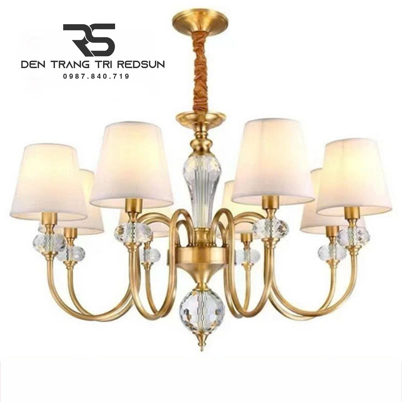 Đèn Chùm Phòng Khách Tân Cổ Điển Chao Vải DC-C2453