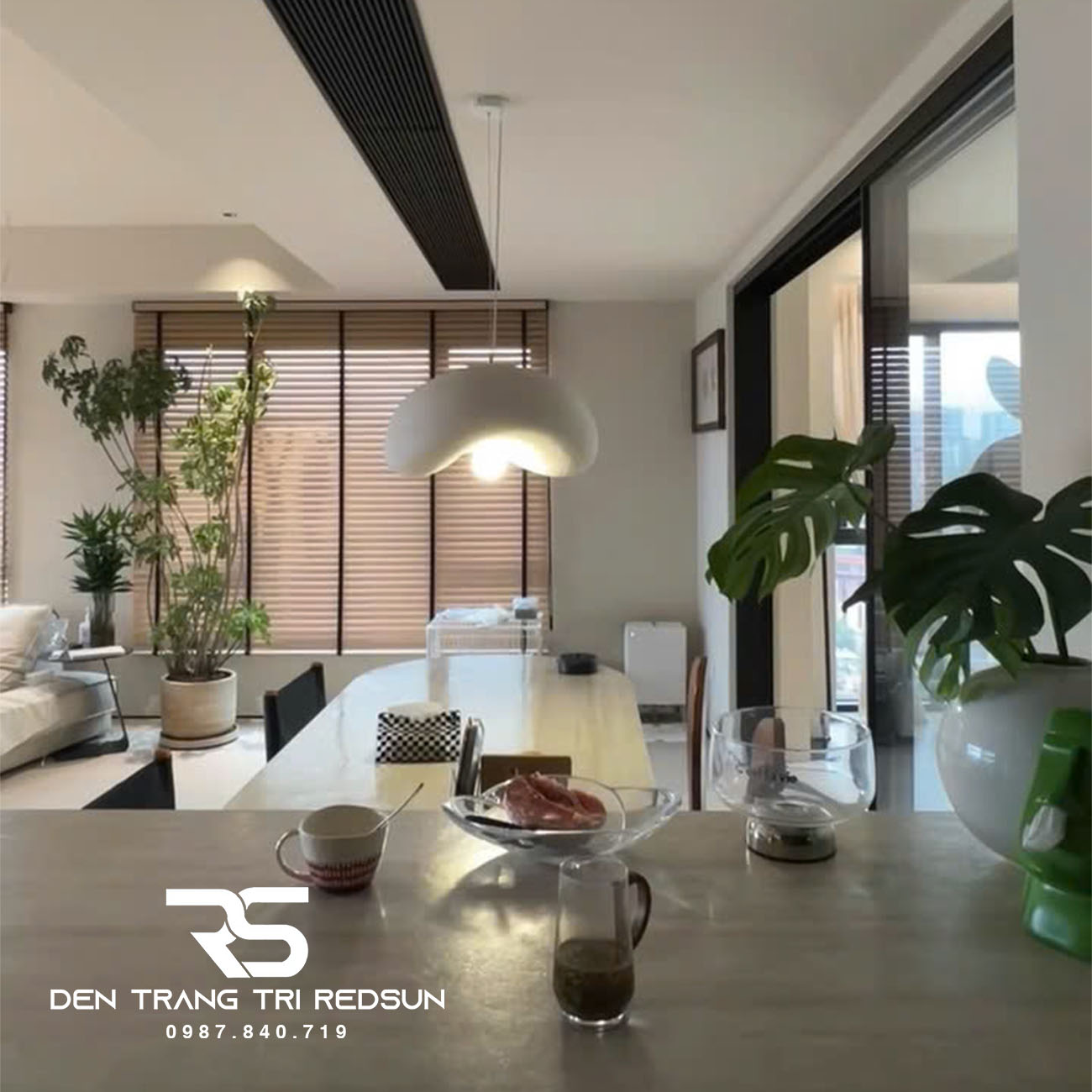 Đèn Thả Trần Phòng Khách, Phòng Ăn, Phòng Ngủ Hiện Đại Phong Cách Nhật Bản Wabi-sabi CDT-T074