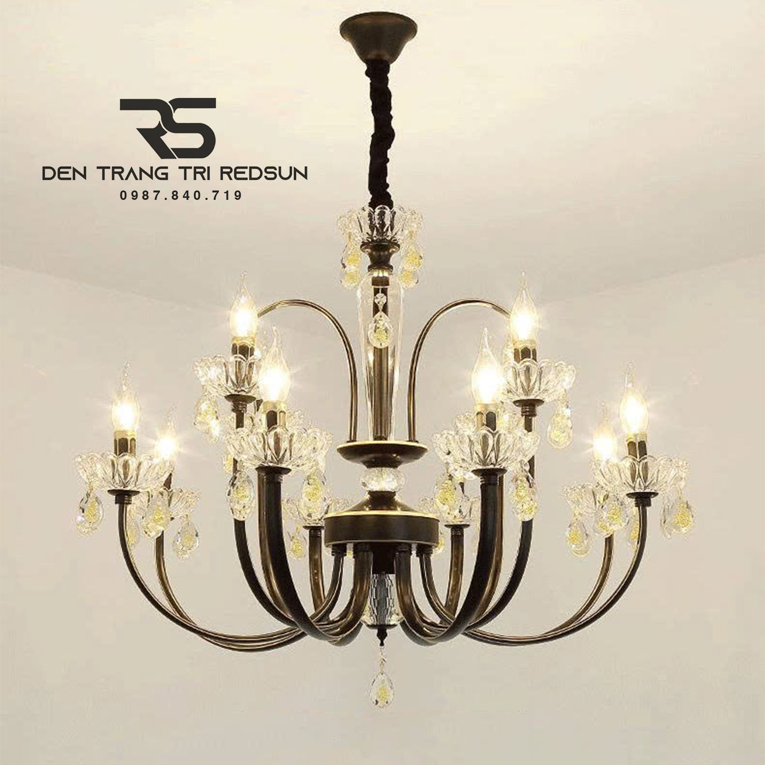 Đèn Chùm Phòng Khách Tân Cổ Điển Kiểu Nến DC-C255