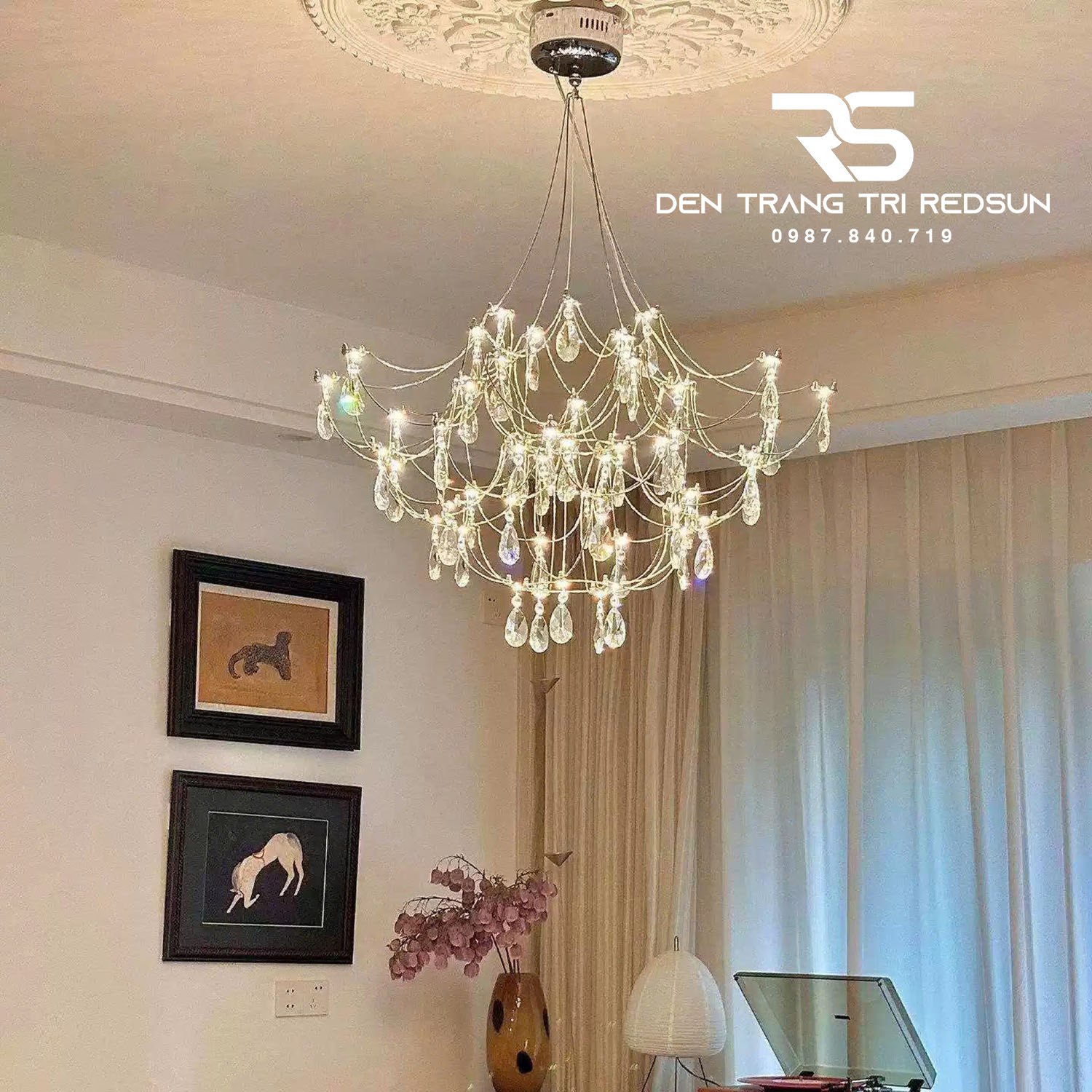 Đèn Chùm Mạng Nhện Lắp Phòng Khách, Phòng Ăn, Biệt Thự Phong Cách Hiện Đại DC-T121