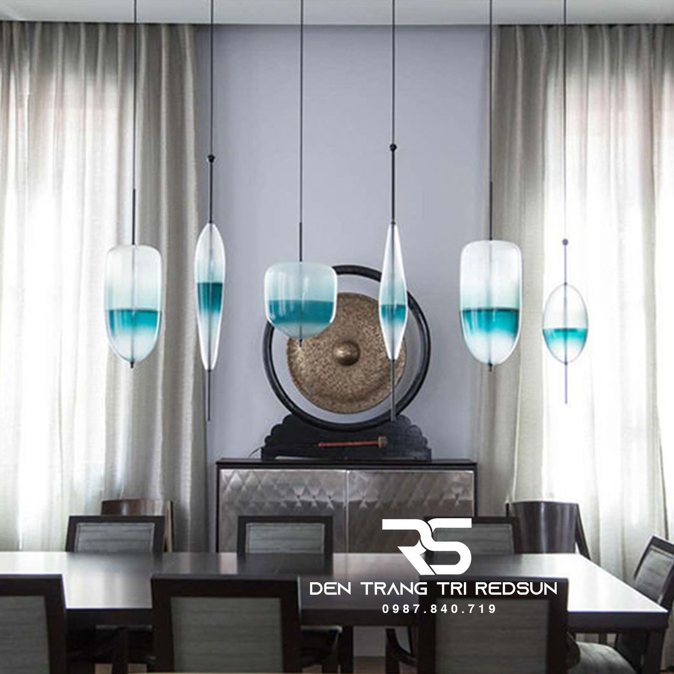 Đèn Thả Phòng Khách, Phòng Ngủ, Bàn Ăn Phong Cách Bắc Âu Hiện Đại Chao Thủy Tinh CDT-T073