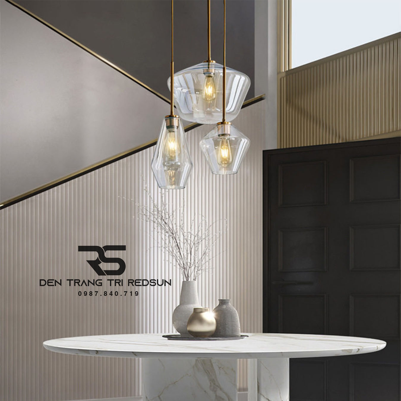 Đèn Thả Phòng Khách, Phòng Ngủ, Bàn Ăn Phong Cách Bắc Âu Hiện Đại Chao Thủy Tinh CDT-T072