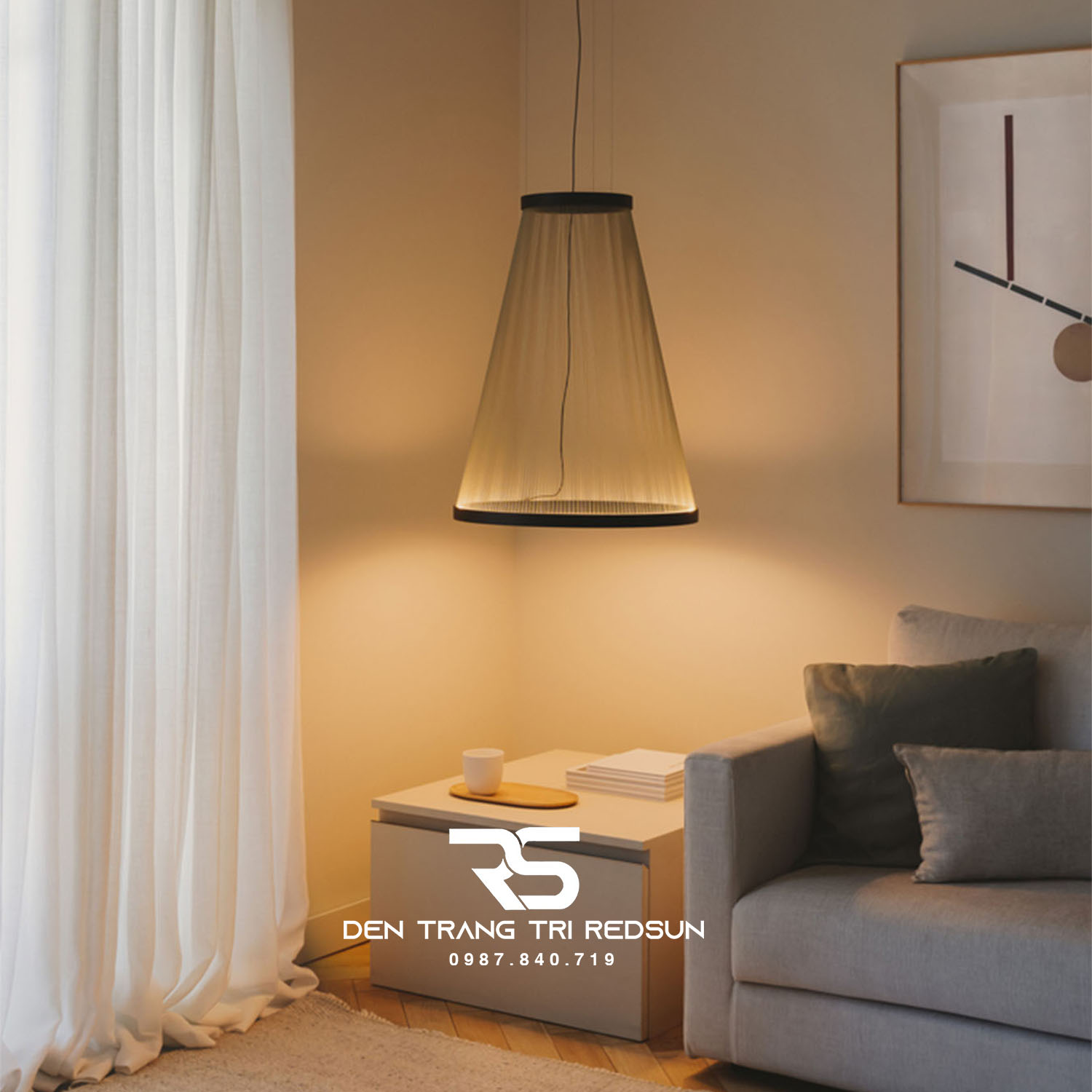 Đèn Lồng Thả Bắc Âu Hiện Đại Lắp Phòng Khách, Thông Tầng, Cầu Thang Dáng Hình Nón DC-T115 (Dáng A)