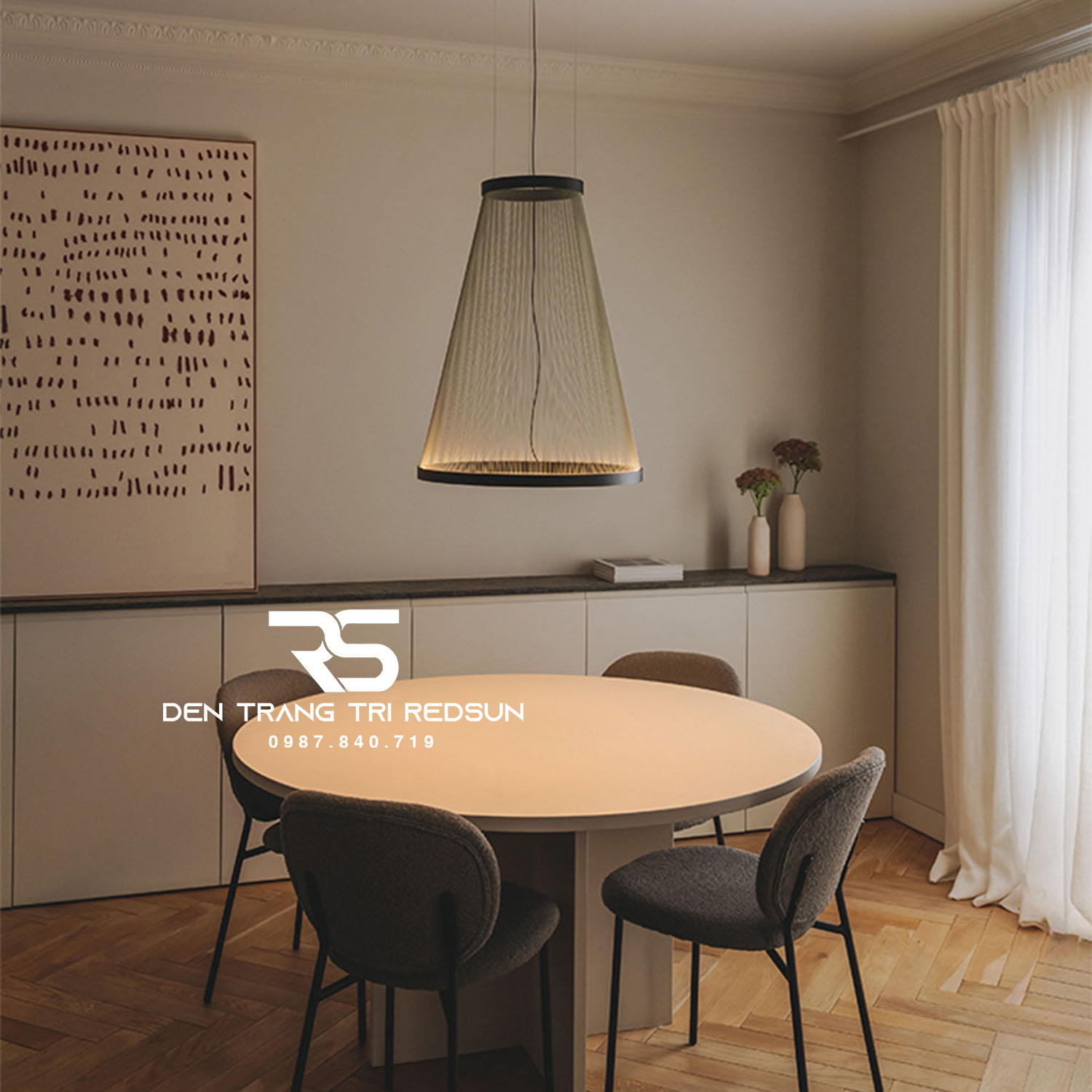 Đèn Lồng Thả Bắc Âu Hiện Đại Lắp Phòng Khách, Thông Tầng, Cầu Thang Dáng Hình Nón DC-T115 (Dáng A)