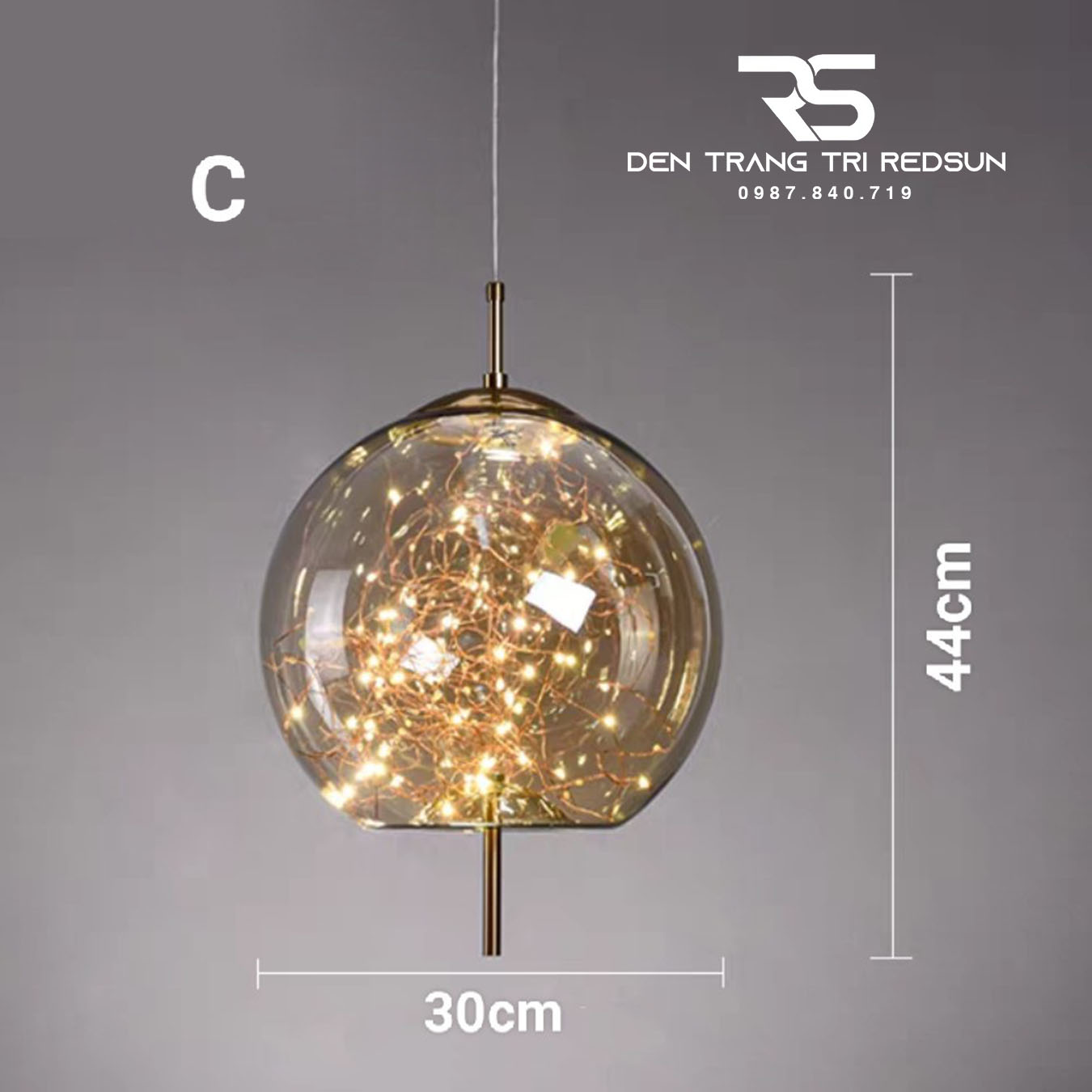 Đèn Thả Bàn Ăn, Bàn Đảo Hiện Đại Phong Cách Bắc Âu Chao Thủy Tinh Bầu Trời Sao CDT-T071