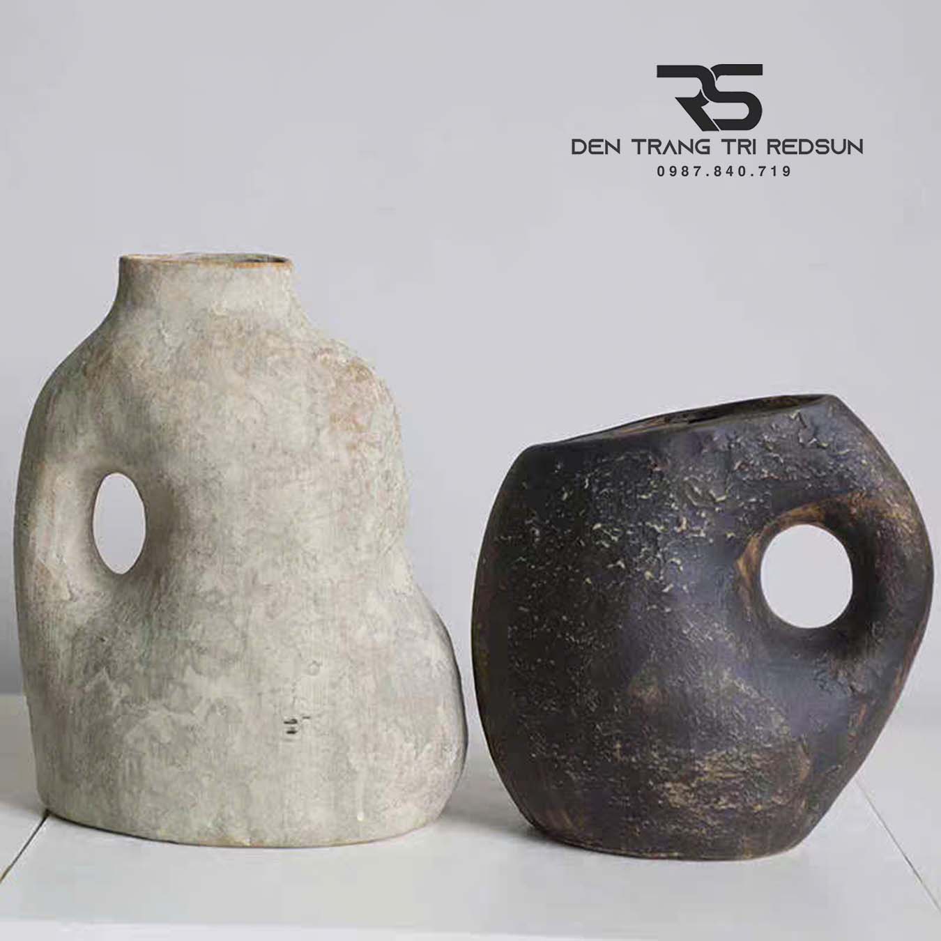 Bình Hoa Nghệ Thuật Trang Trí Phòng Khách, Phòng Ăn, Quán Cà Phê Phong Cách Nhật Bản Wabi-sabi DDC-030